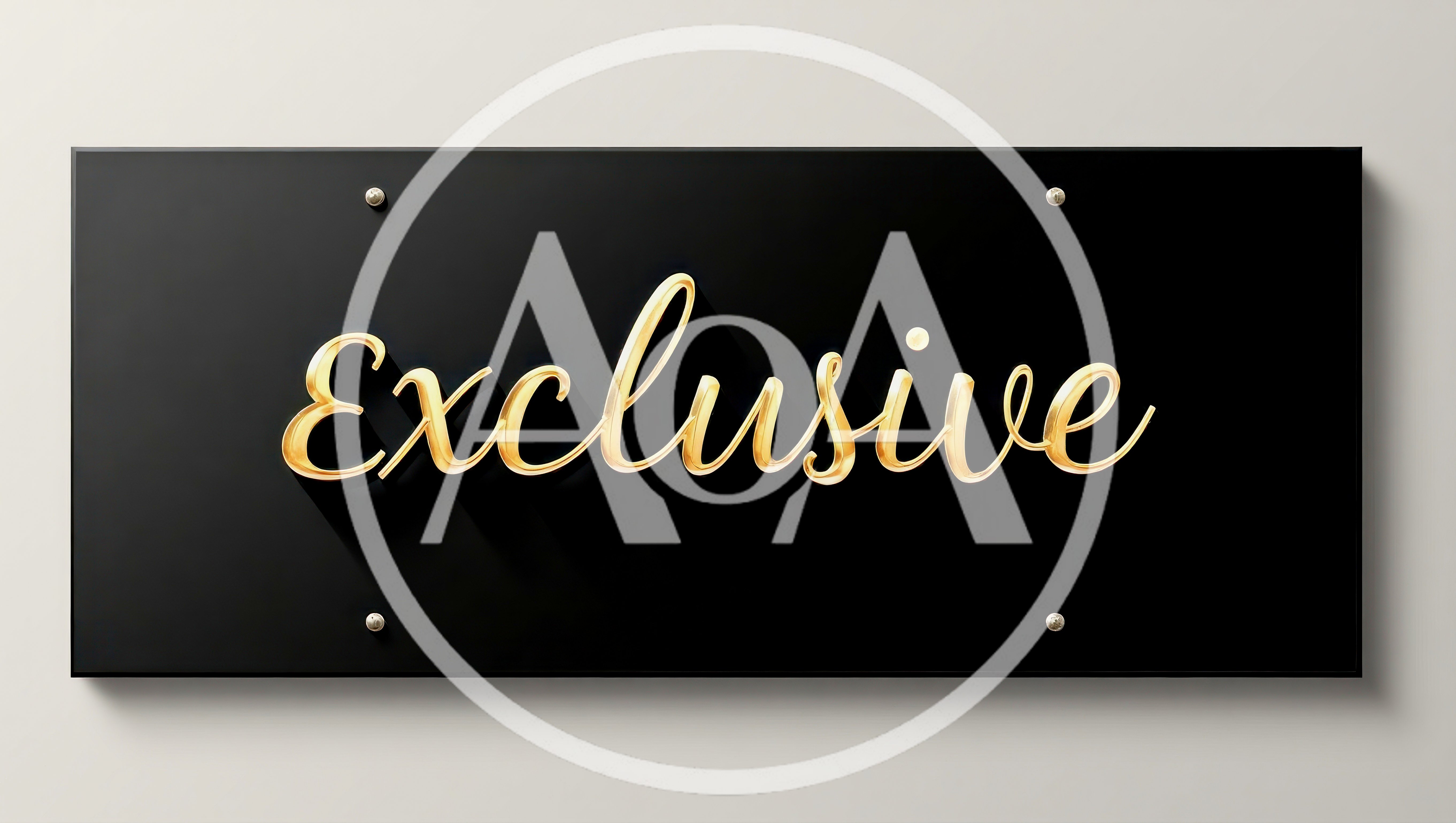 Gold Exclusive Signage On Black Background