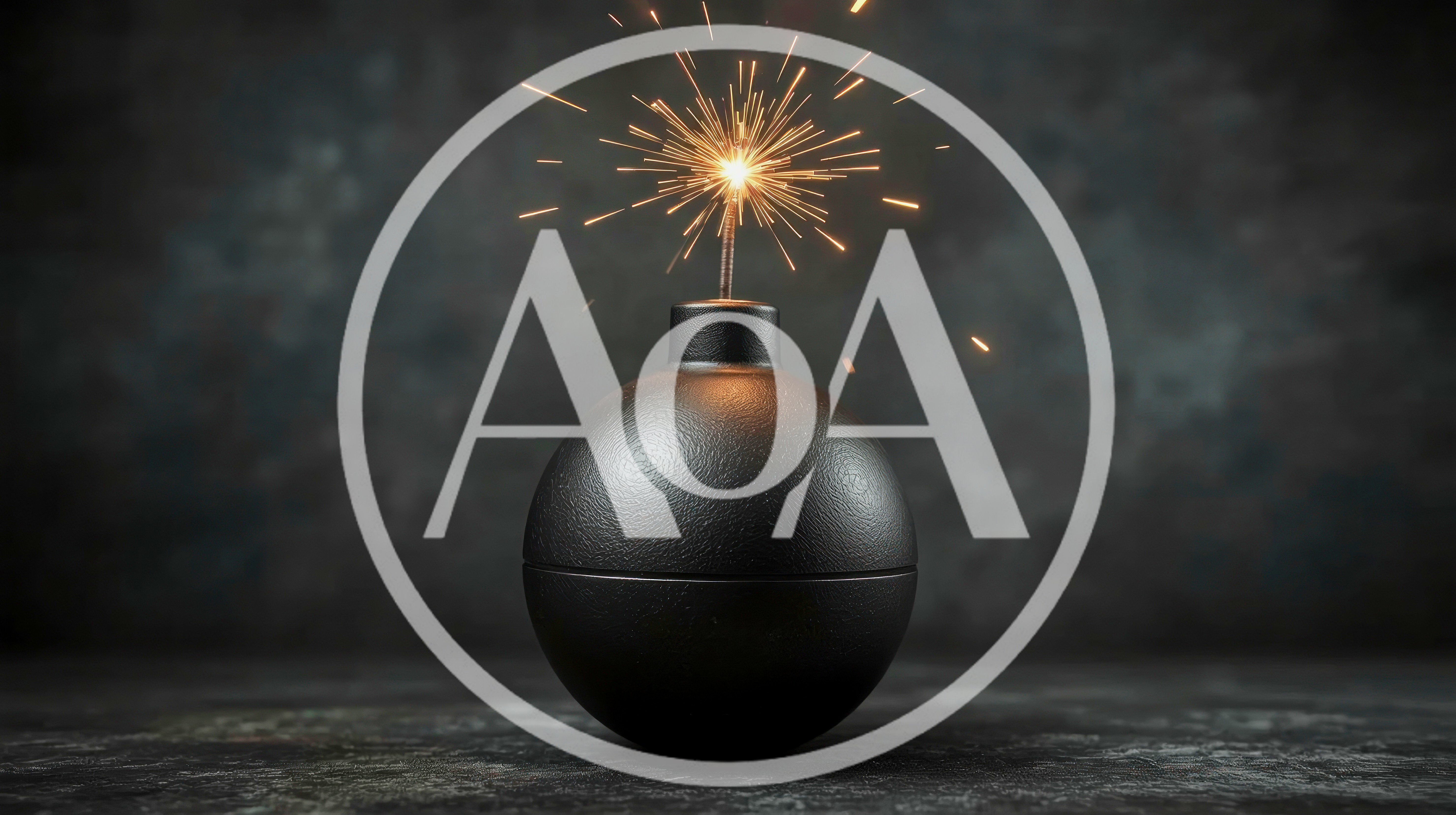 Black Round Bomb With Lit Sparkler Fuse