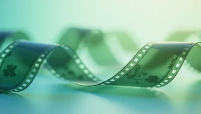 Wavy Strip Of Developed Photographic Film