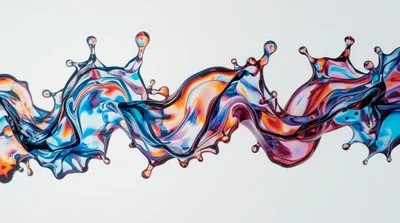 Abstract Liquid Splash With Vibrant Iridescent Colors