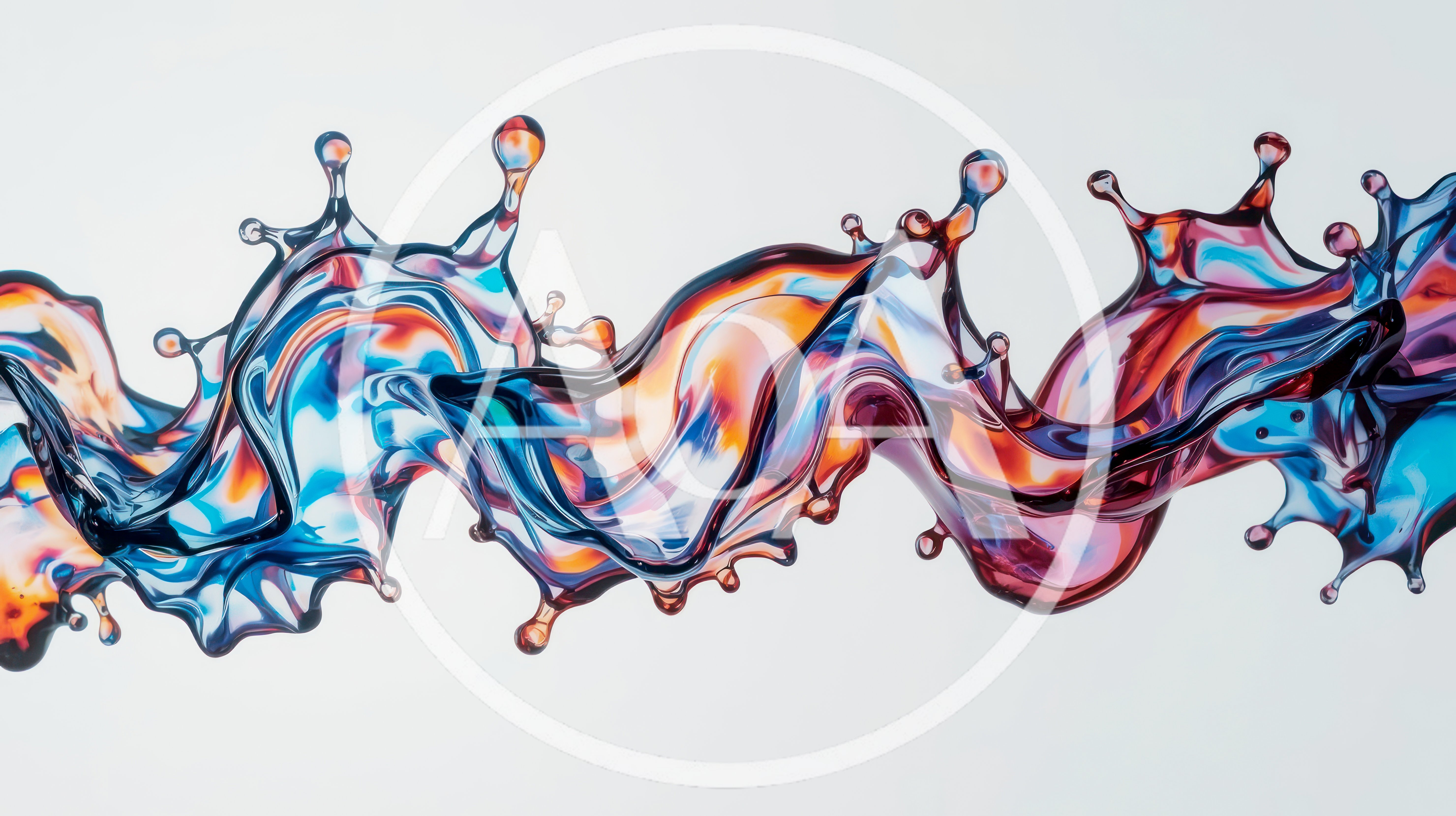 Abstract Liquid Splash With Vibrant Iridescent Colors