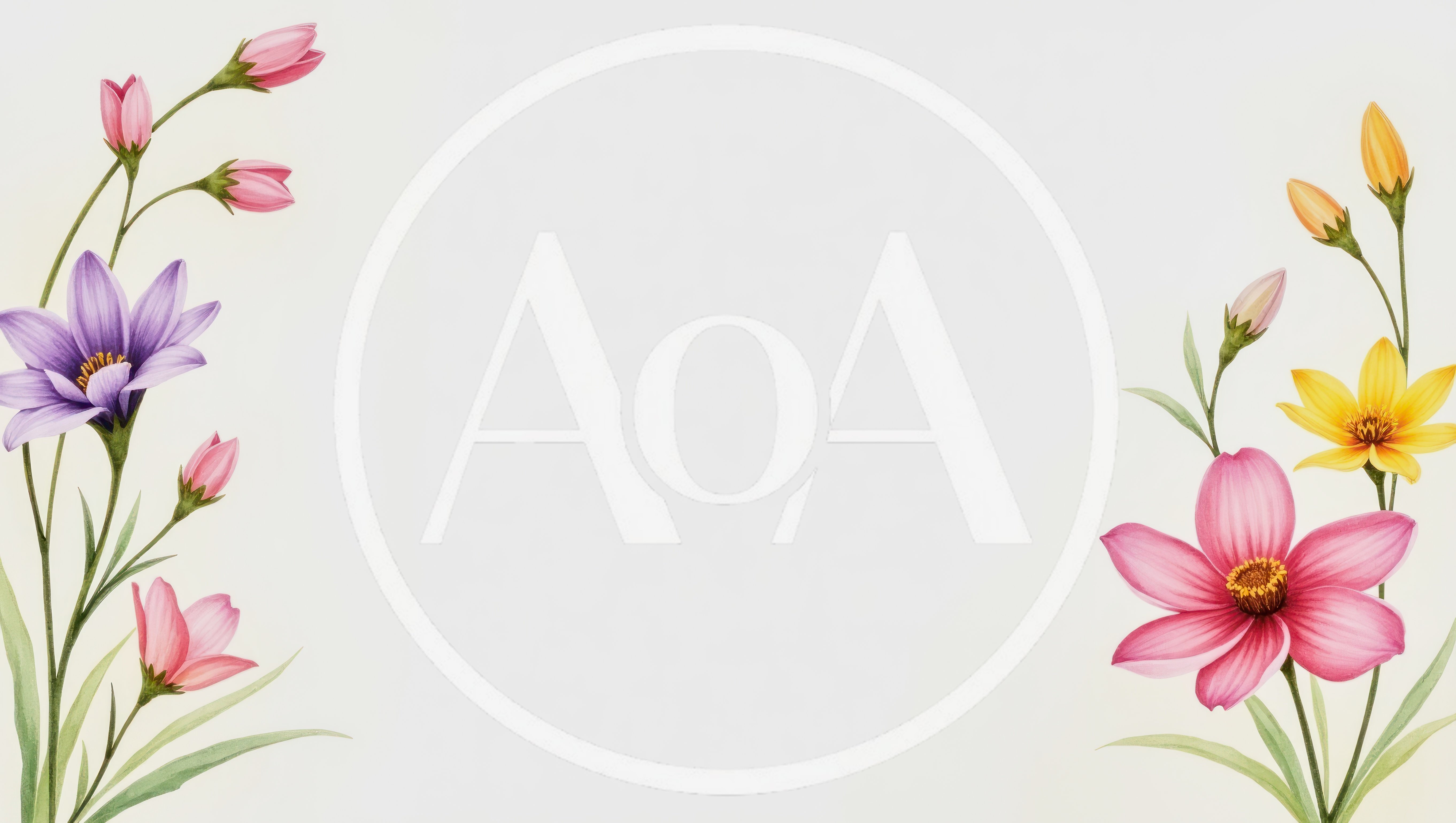 Watercolor Floral Border Illustration With Pink Purple And Yellow Flowers