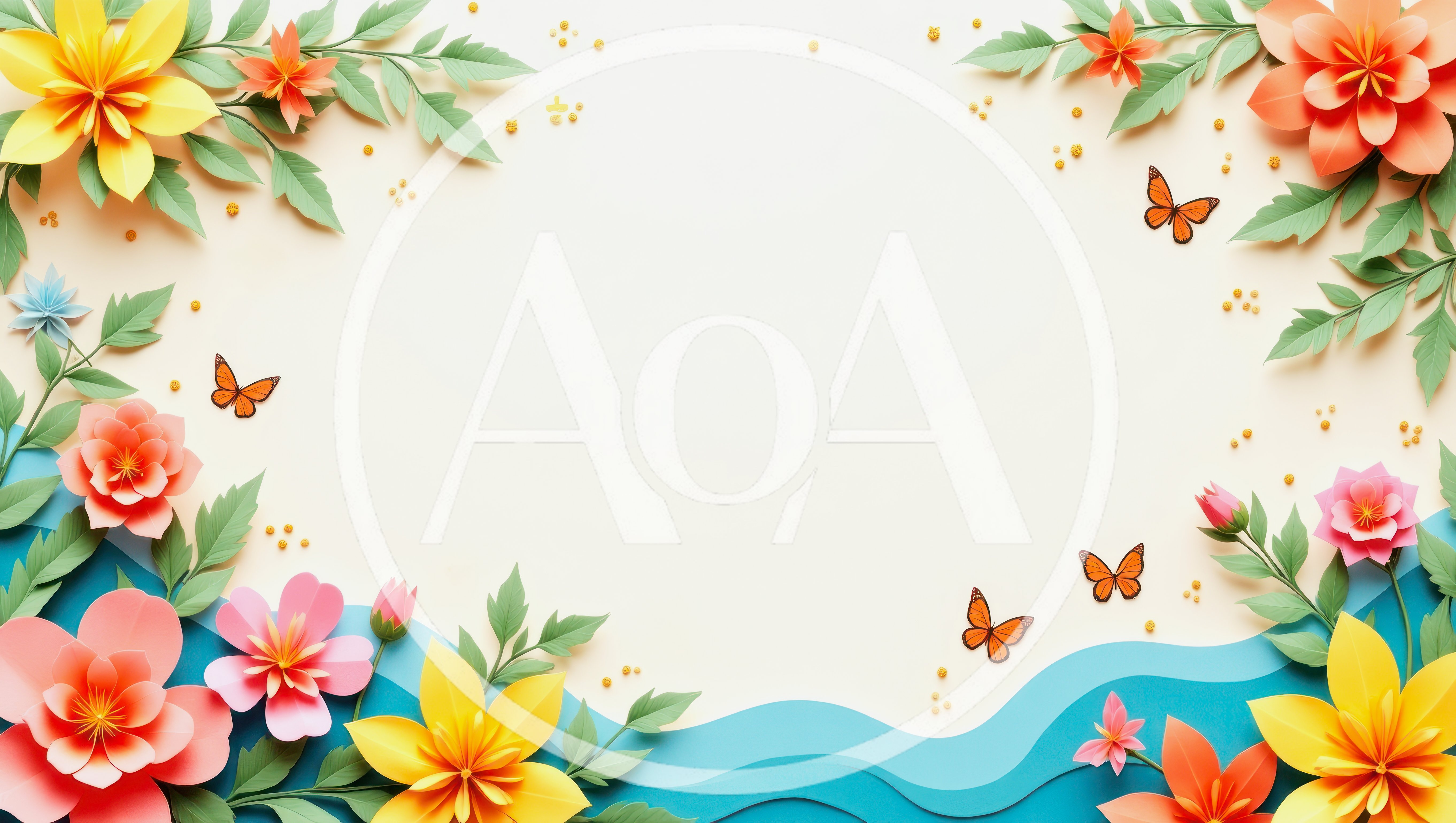 Paper Craft Floral Border With Butterflies