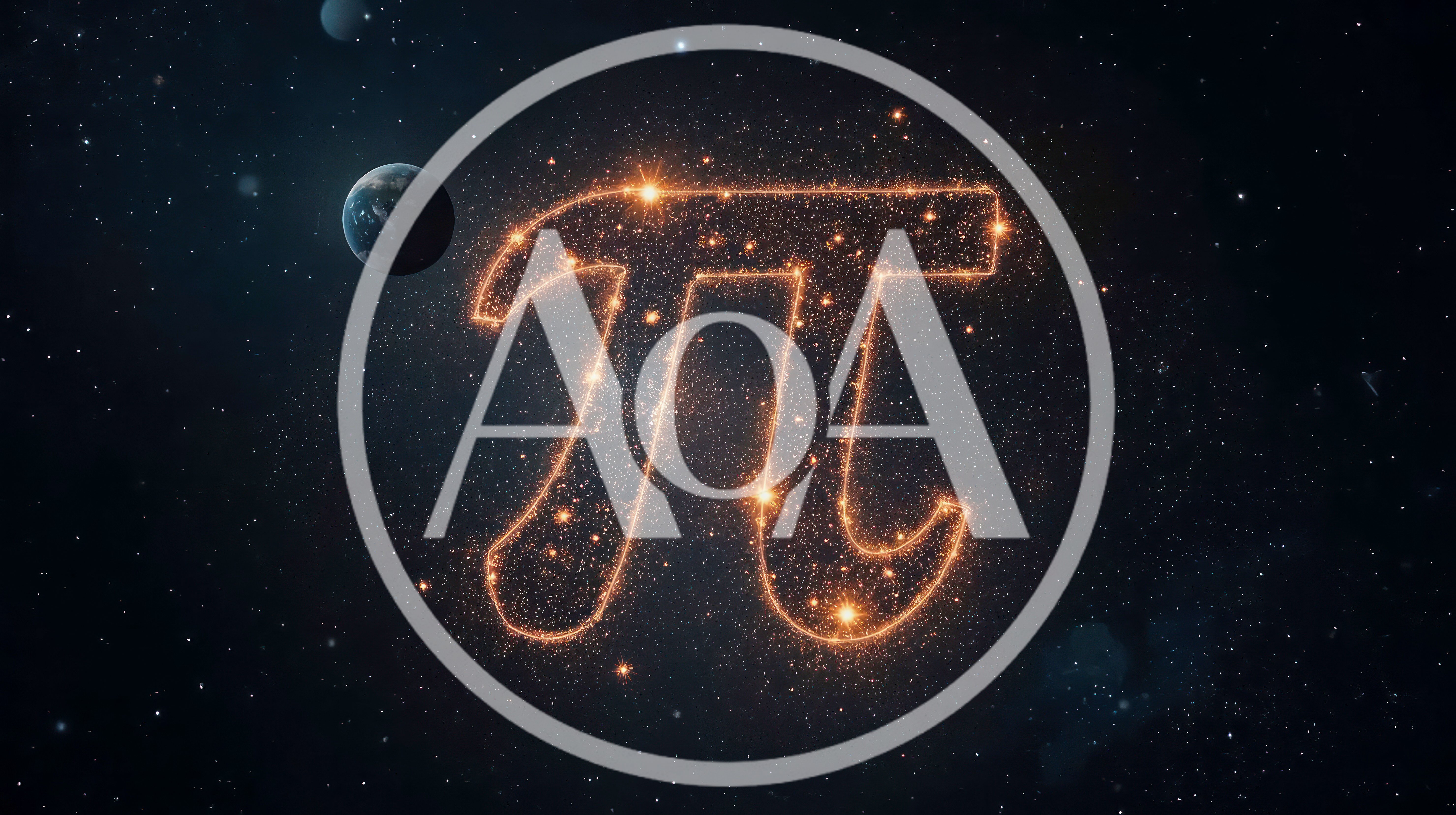 Glowing Pi Symbol Formed By Stars In Deep Space
