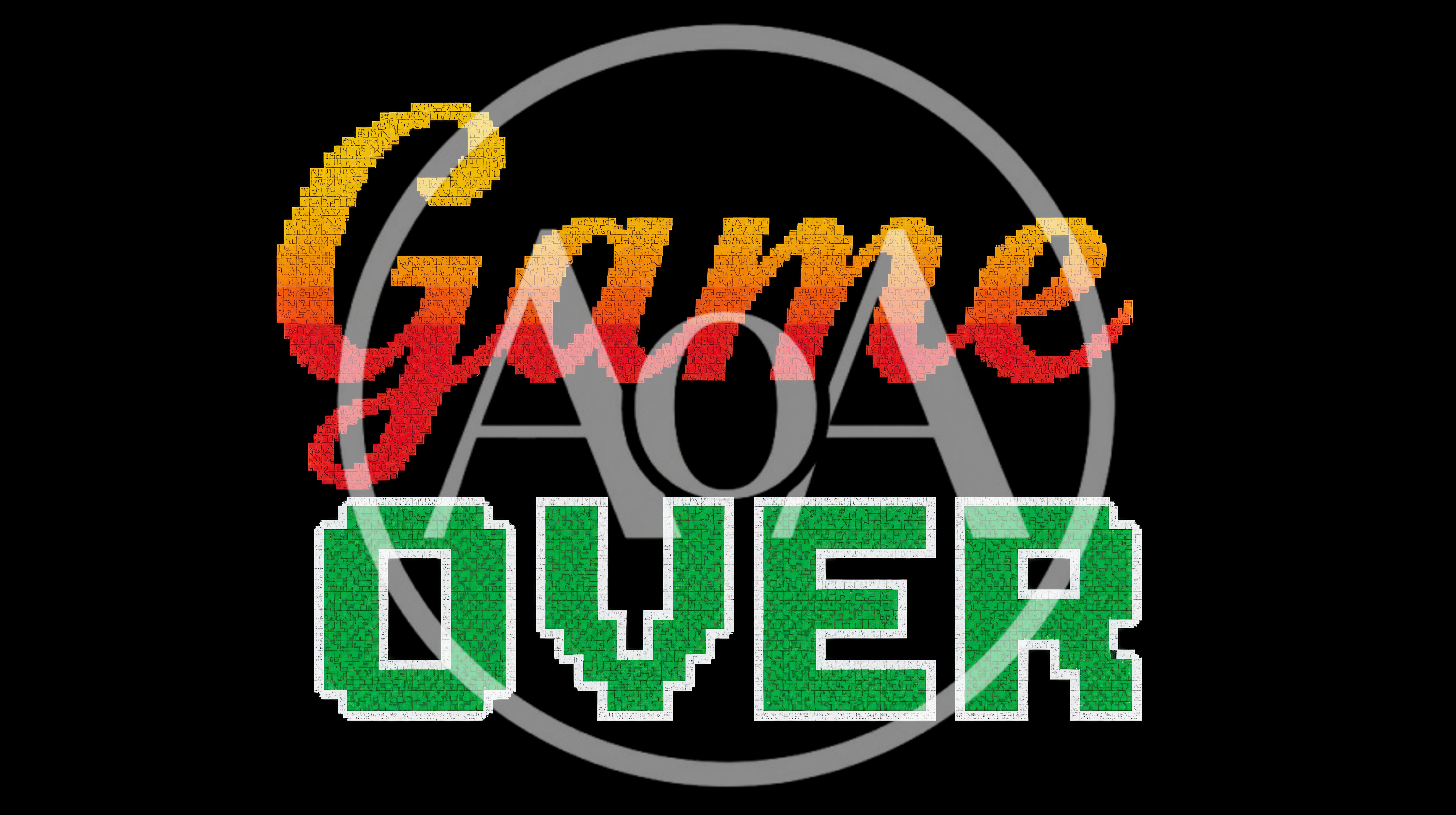 Game Over Text Graphic With Retro Pixel Art Style