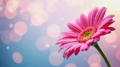 Pink Gerbera Daisy Flower With Bokeh Background