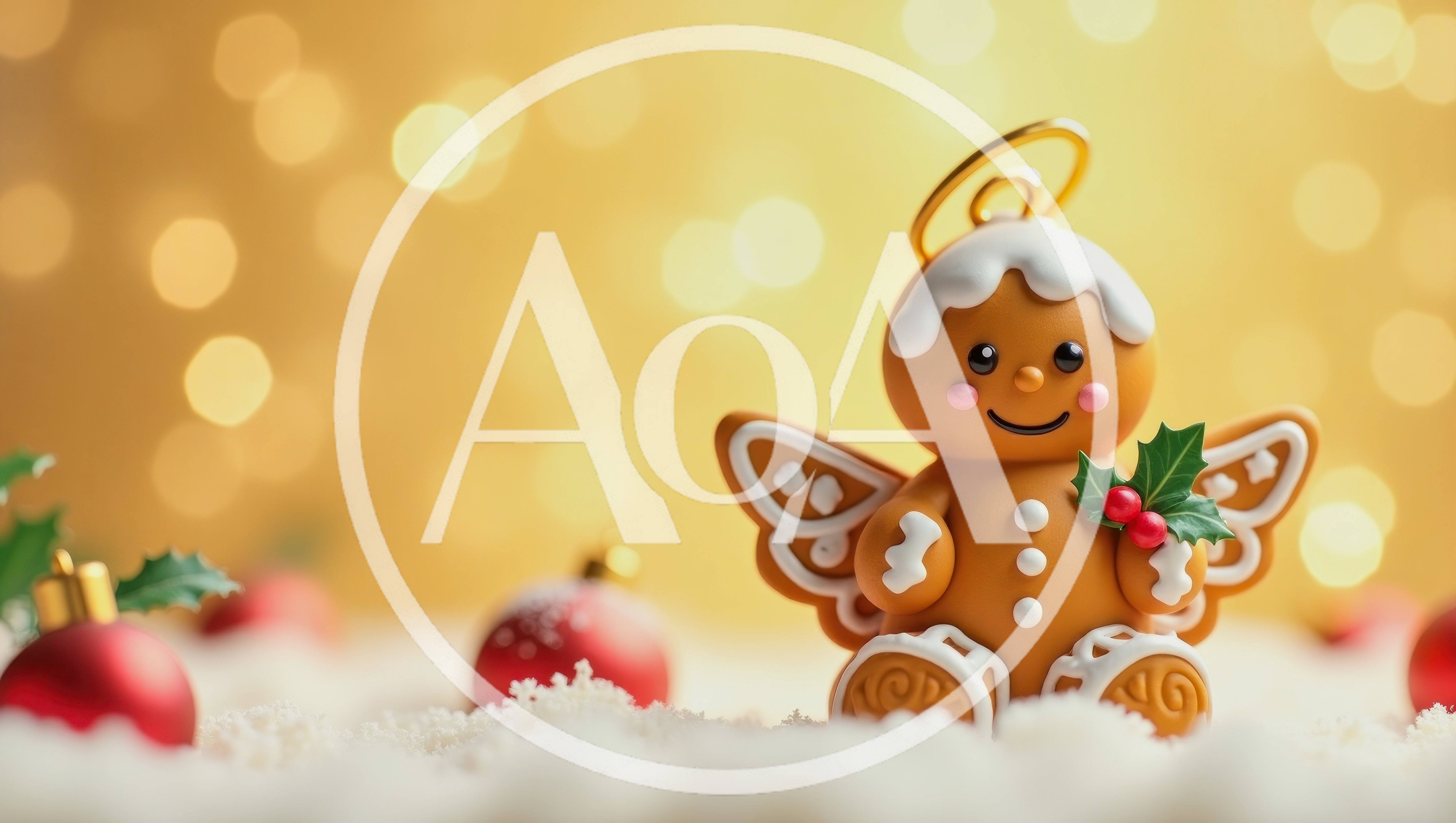 Gingerbread Angel Ornament on Snowy Surface