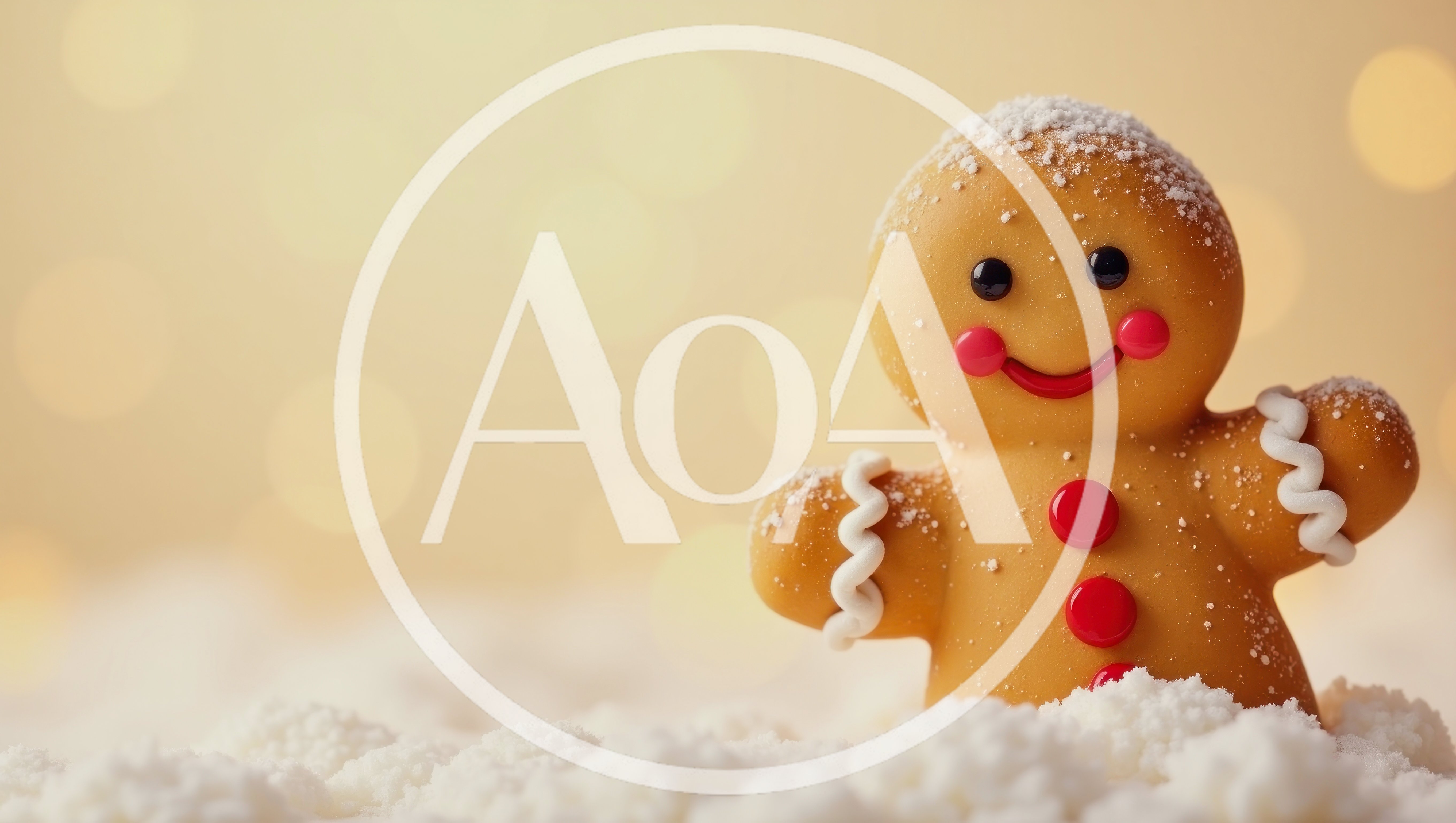 Gingerbread Man Cookie Standing In Snow