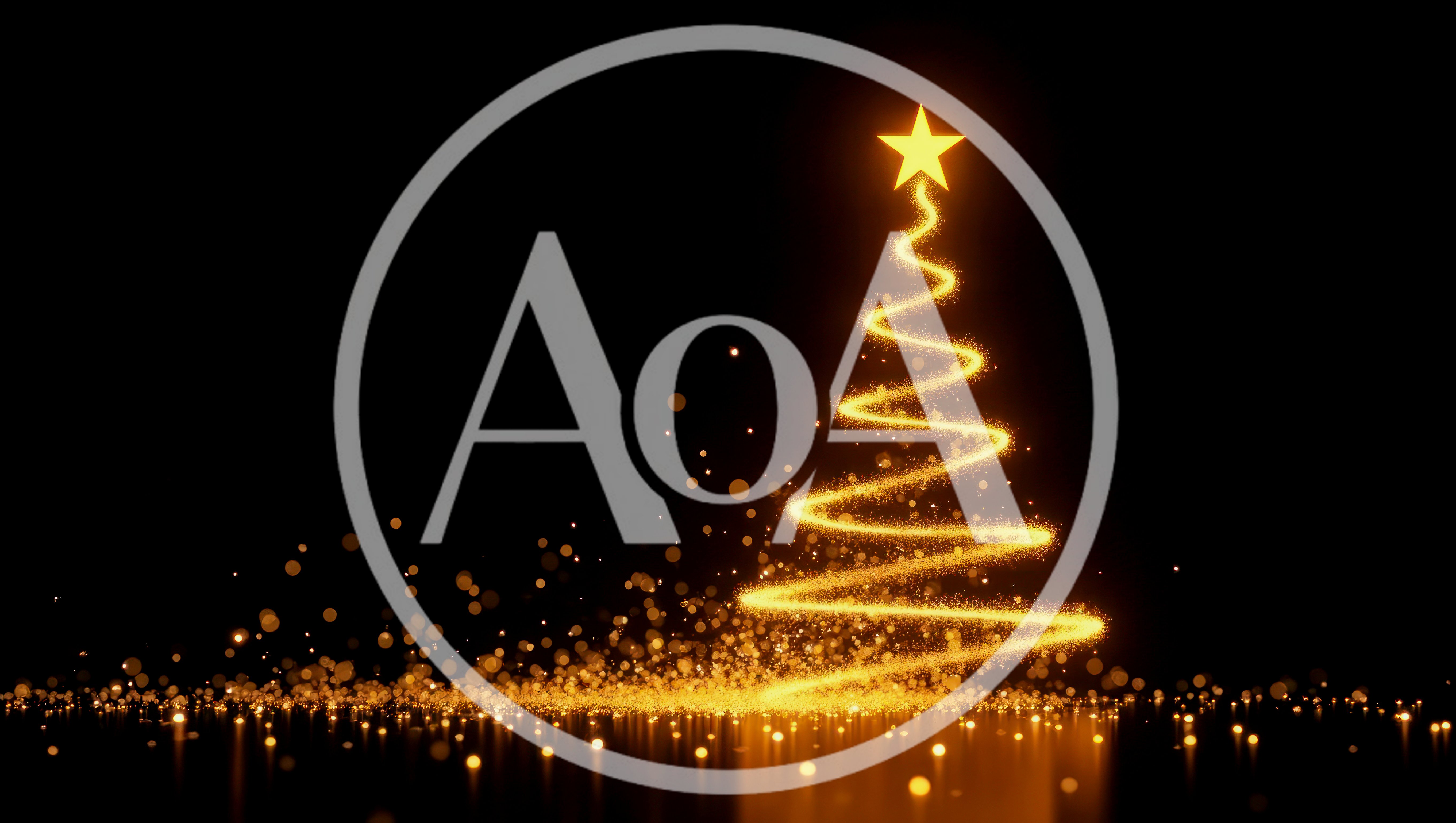 Glowing Golden Particle Christmas Tree Animation