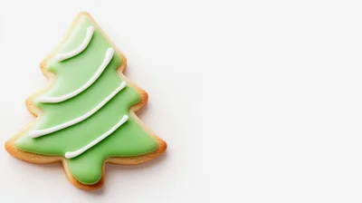 Christmas Tree Shaped Sugar Cookie With Green Icing