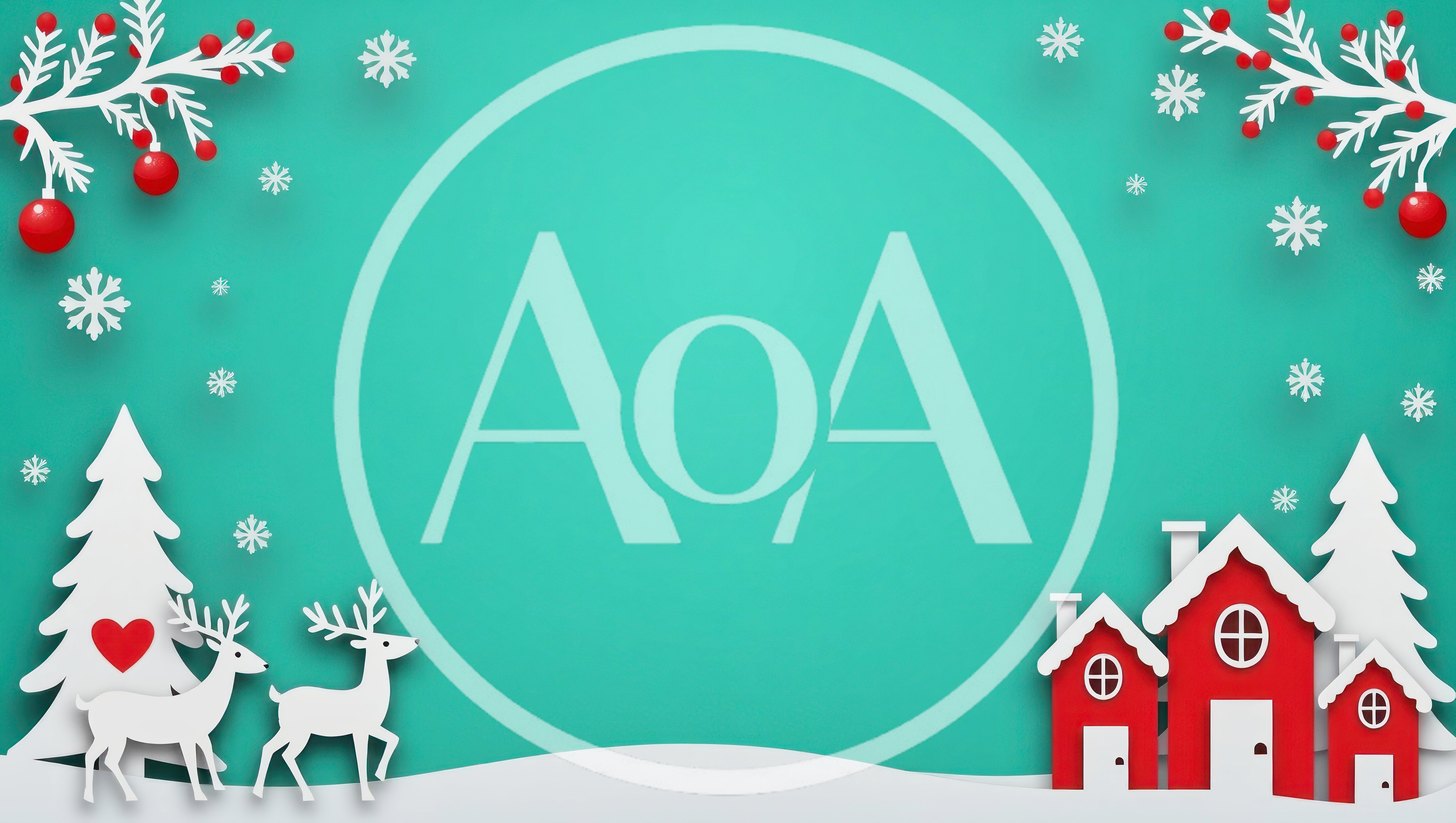 Christmas Paper Cutout Background With Reindeer And Houses