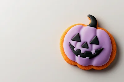 Purple Jack O Lantern Pumpkin Cookie