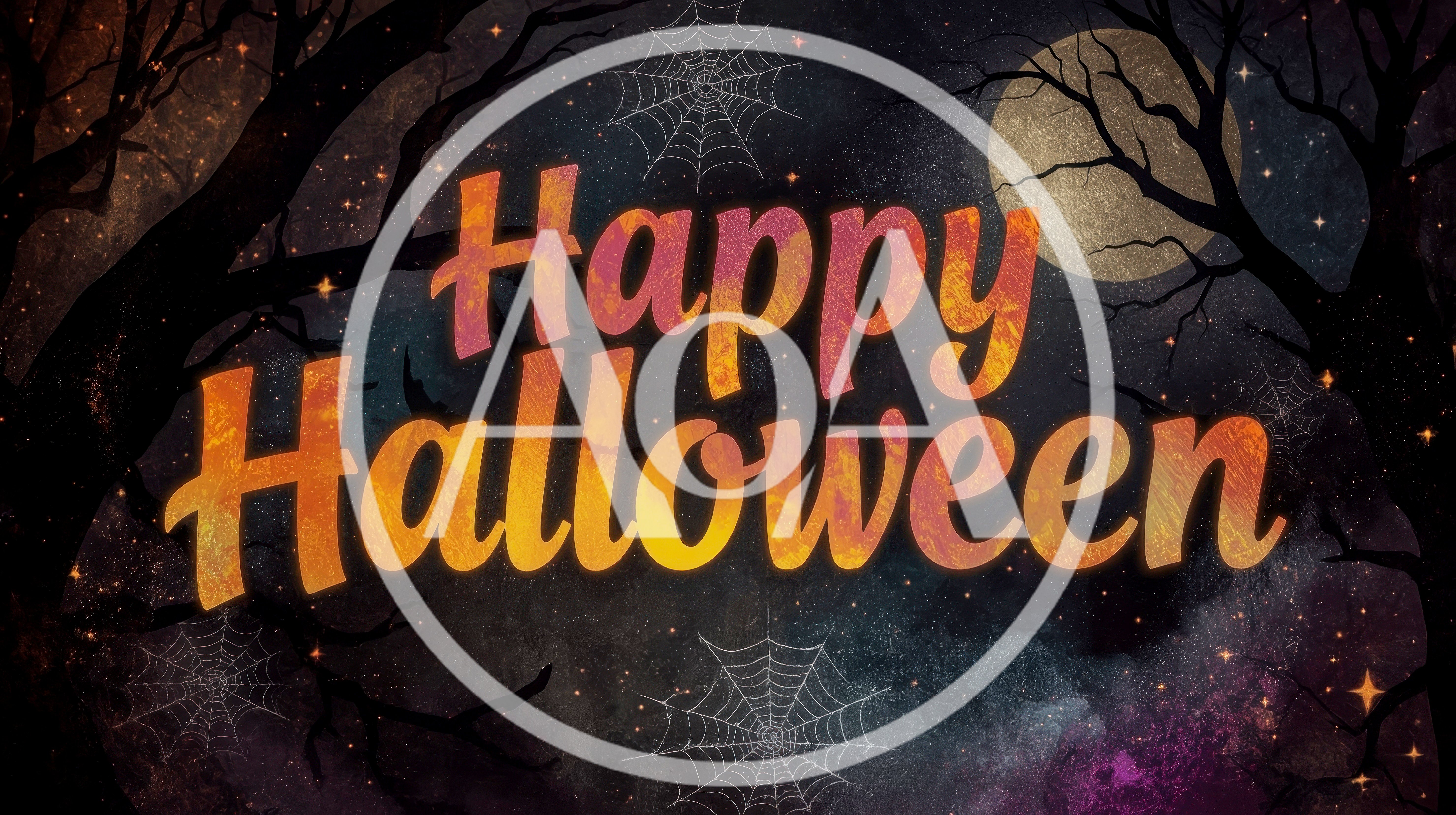 Happy Halloween Text Animation With Spooky Forest Background