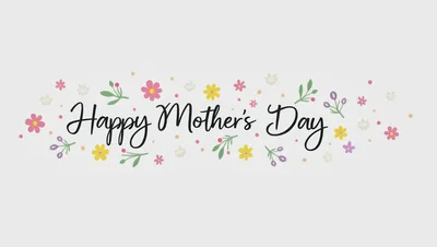Happy Mother's Day Greeting Card With Floral Decorations