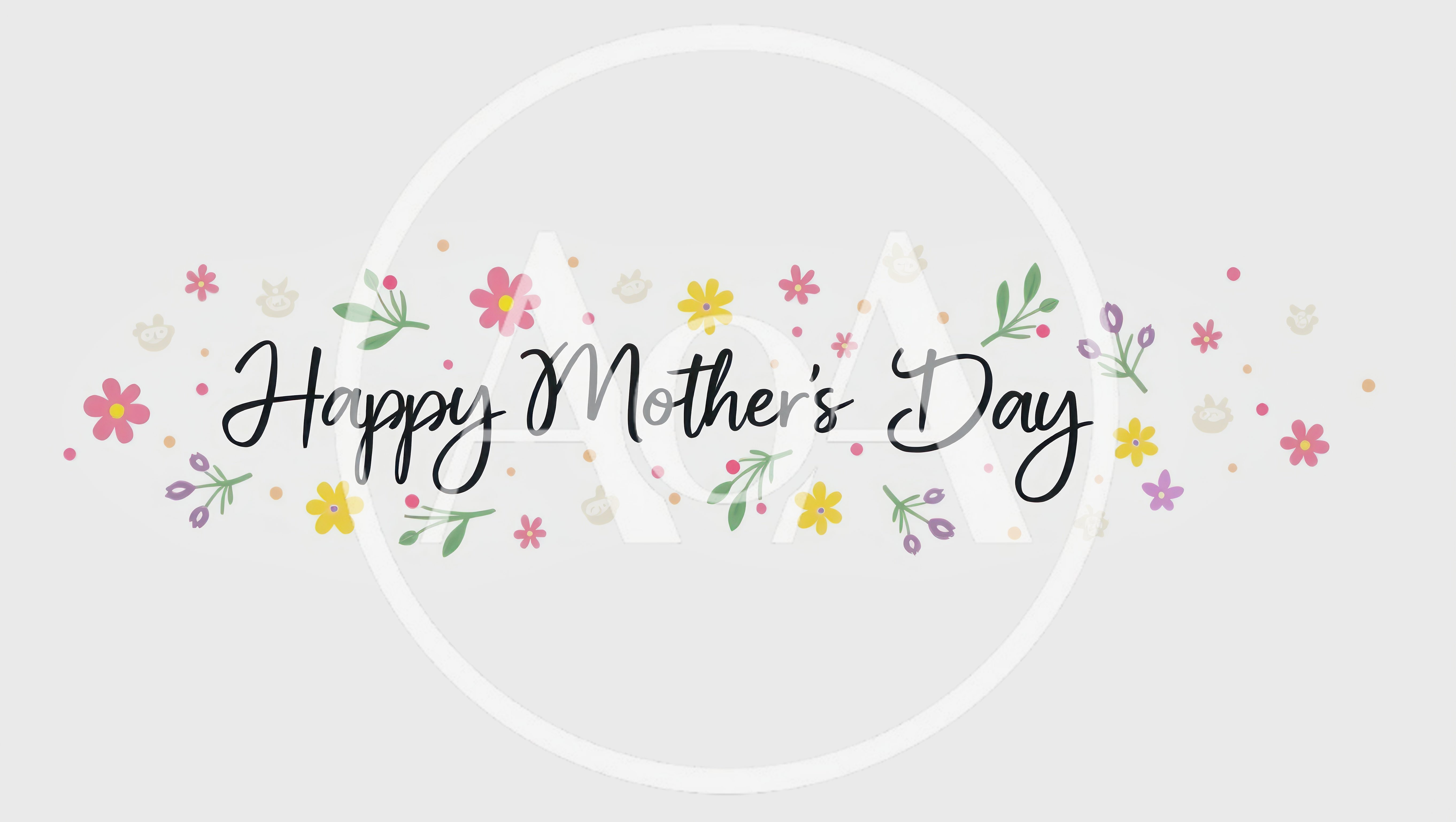 Happy Mother's Day Greeting Card With Floral Decorations