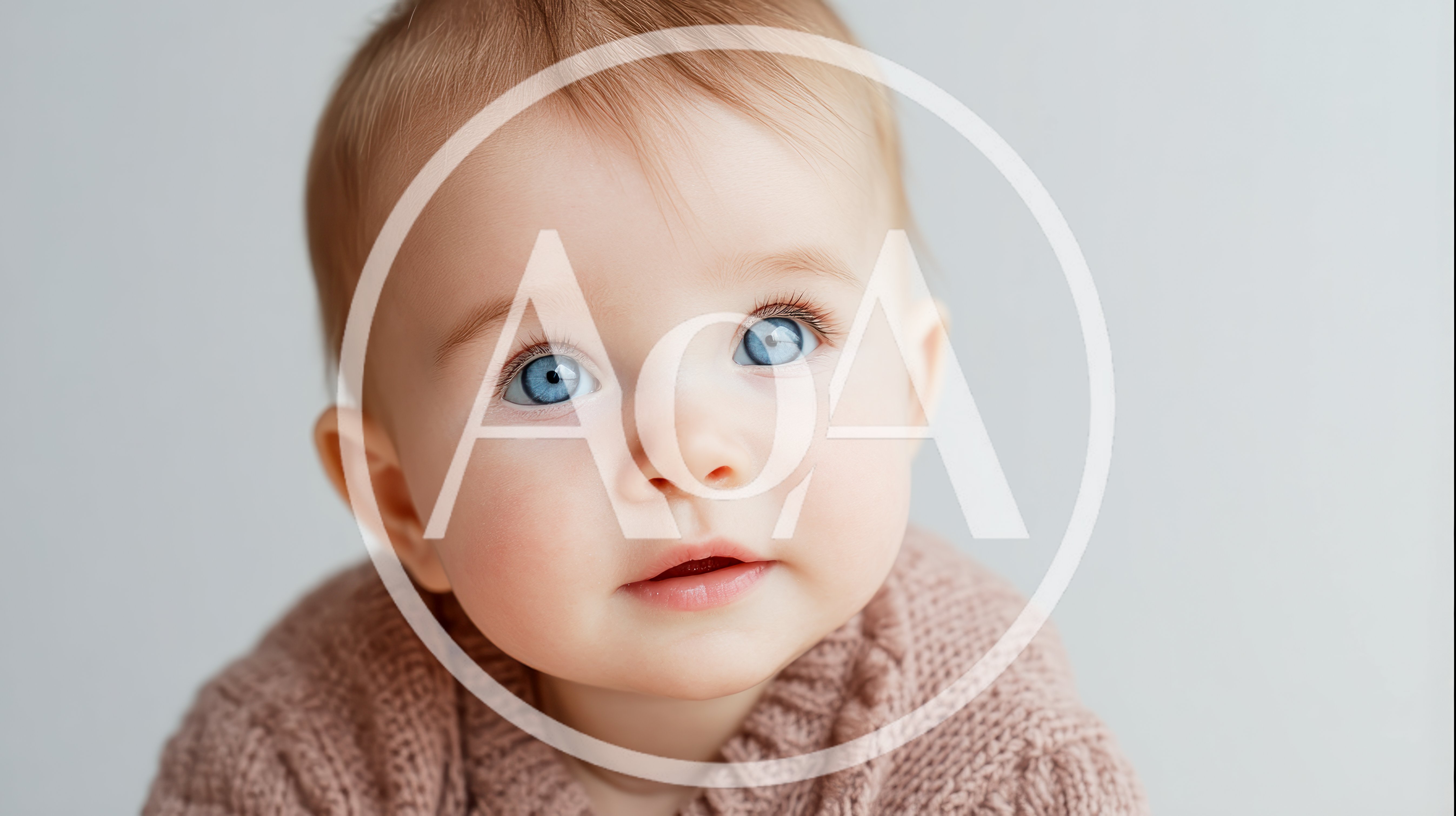 Close Up Portrait Of A Cute Baby With Blue Eyes