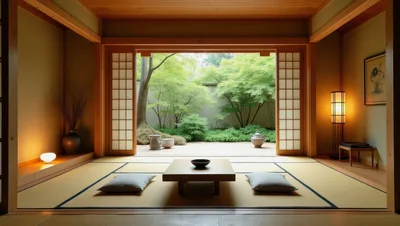 Traditional Japanese Room With Garden View