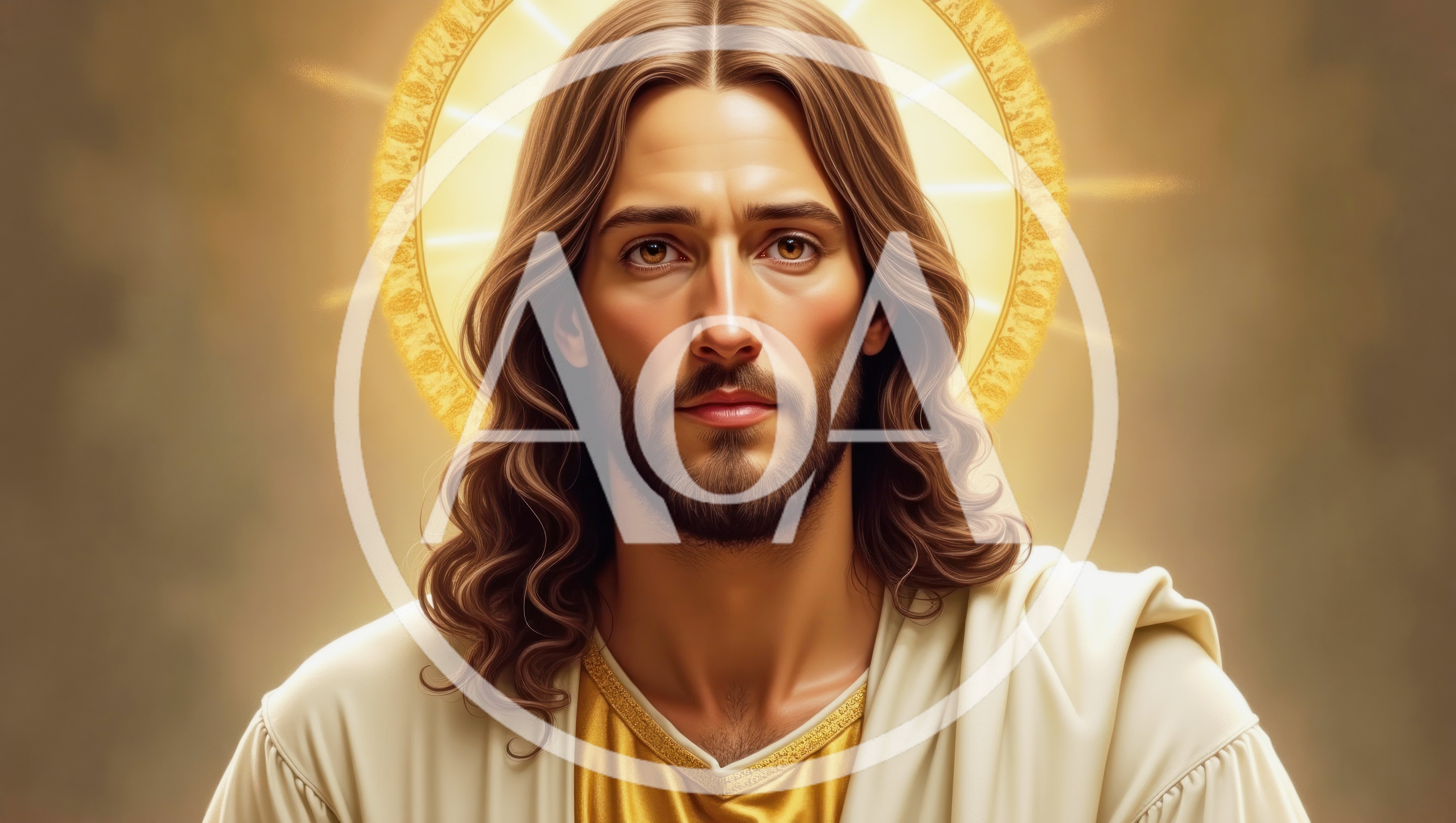 Portrait Of Jesus Christ With Golden Halo