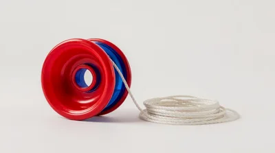 Red and Blue Plastic Yo-Yo with String