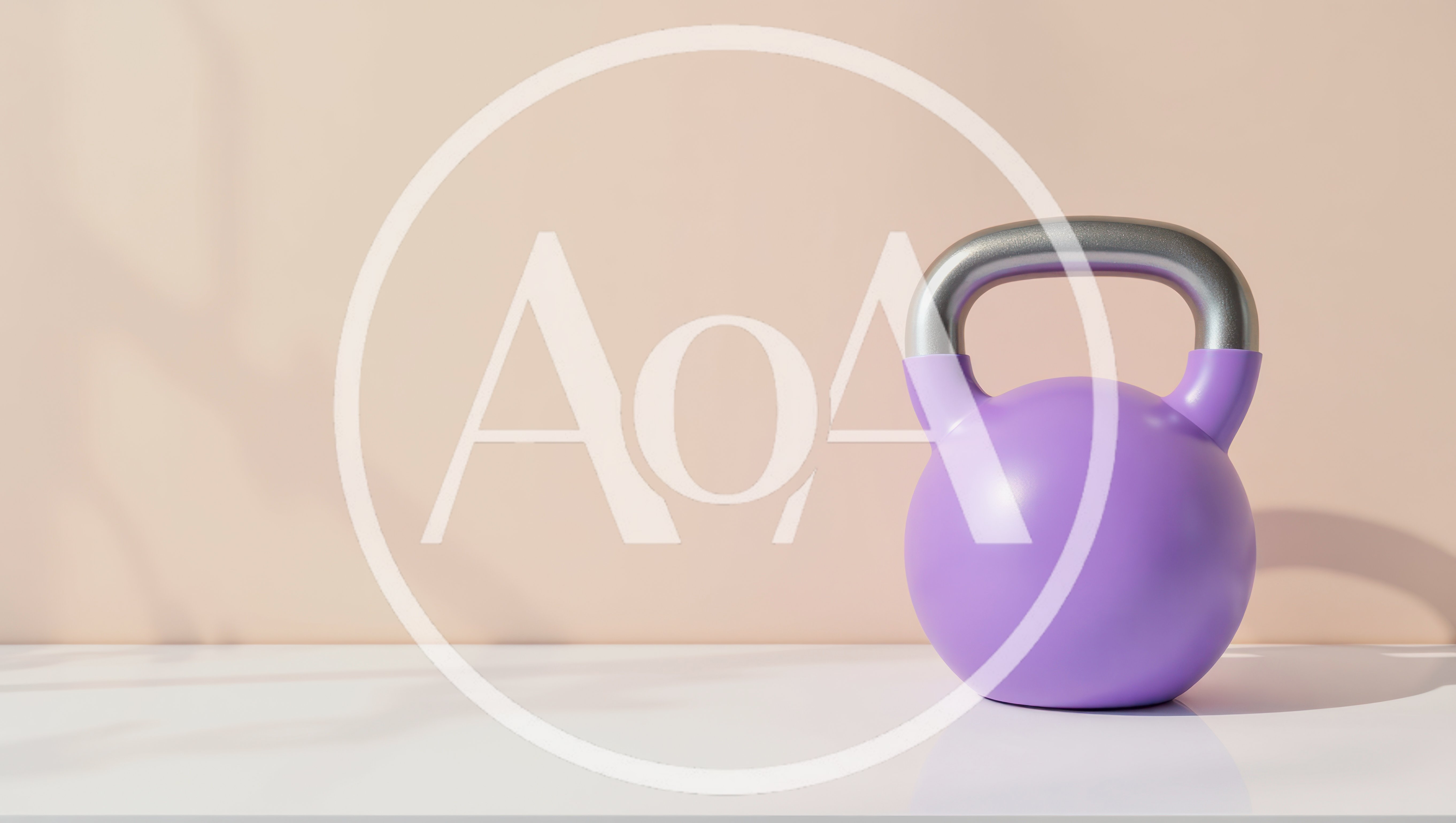 Purple Kettlebell on a White Surface