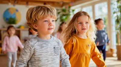 Preschool Children Participating In A Classroom Activity