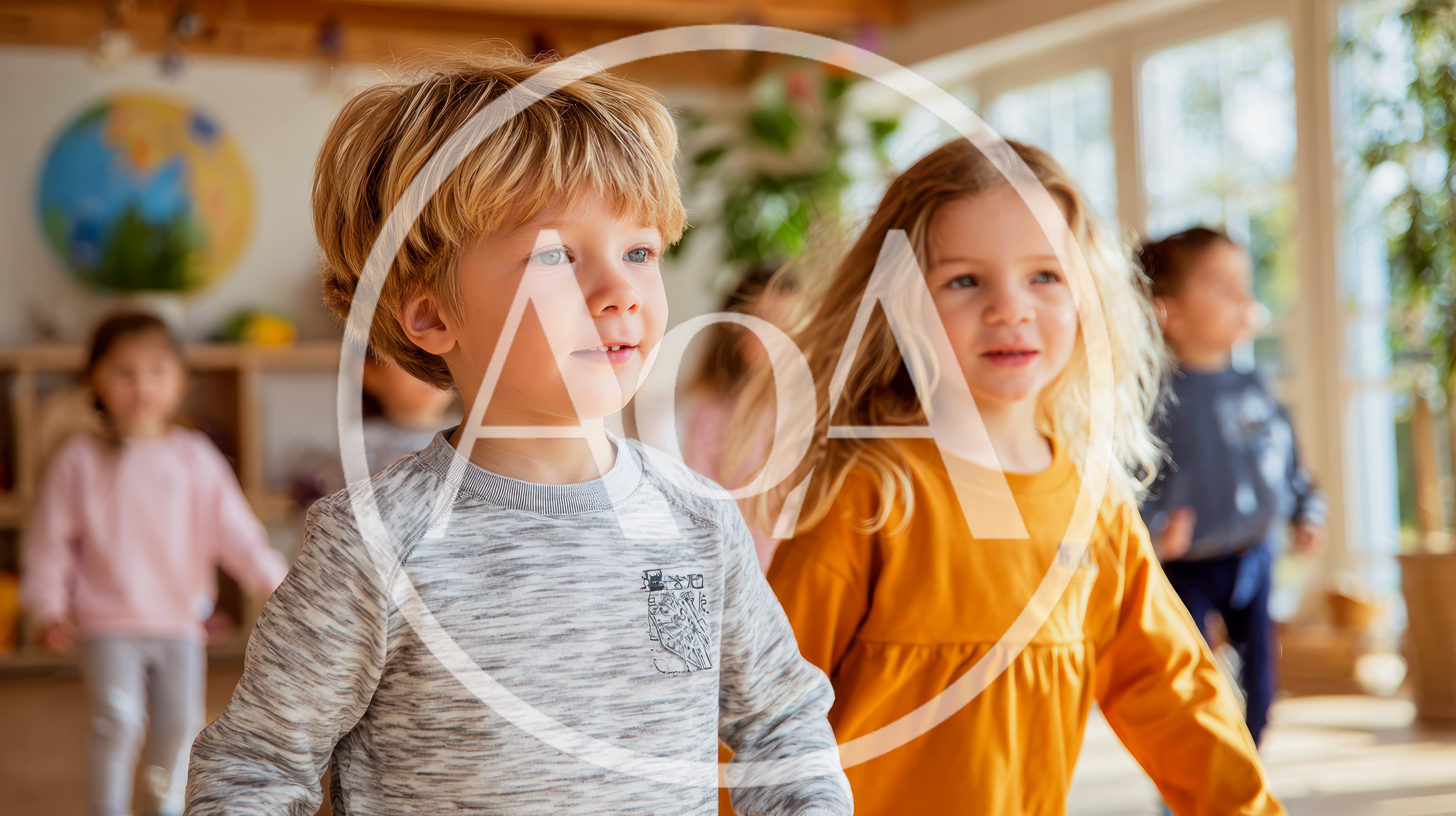 Preschool Children Participating In A Classroom Activity