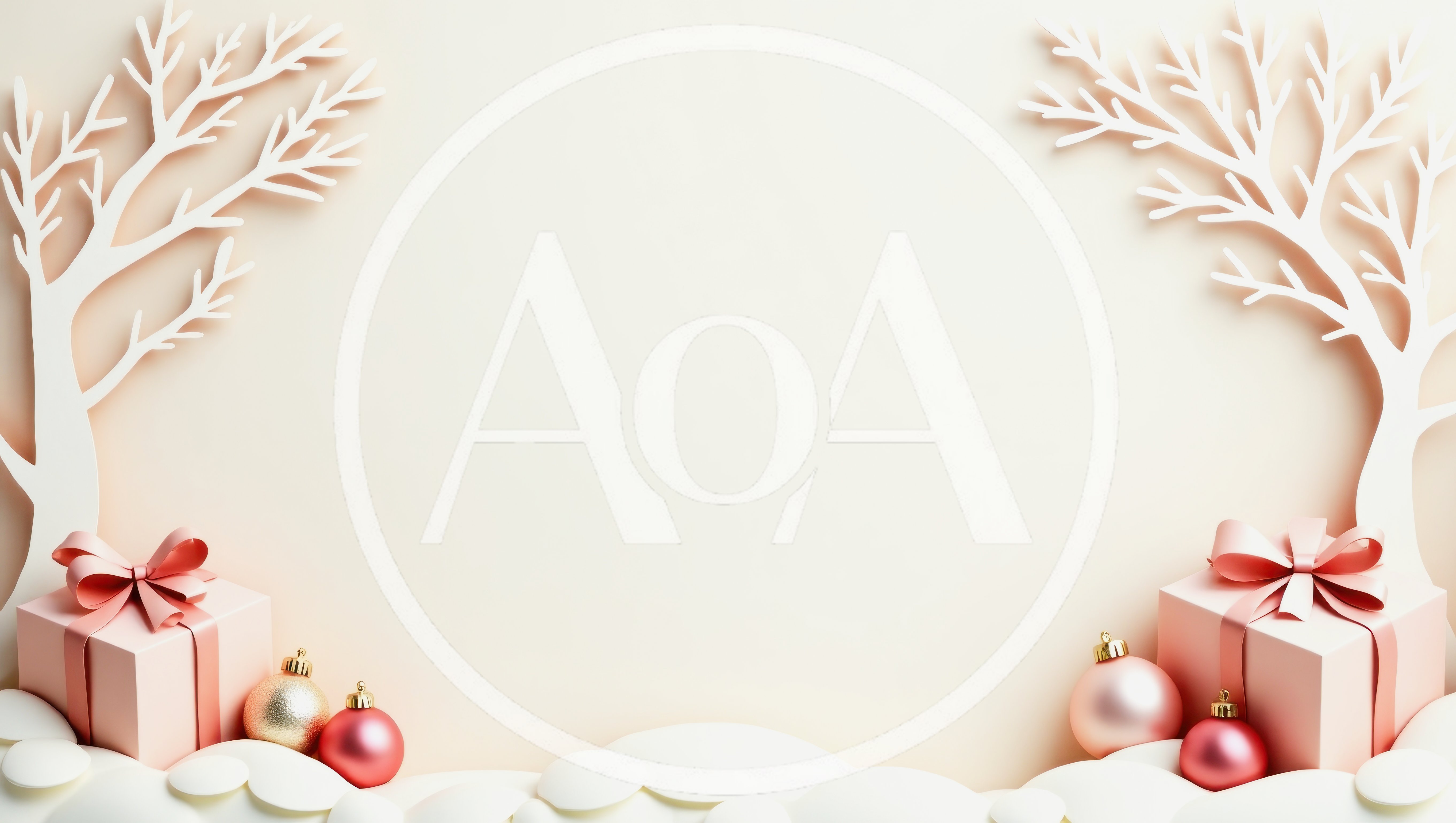 Minimalist Christmas Background With Gift Boxes And Ornaments