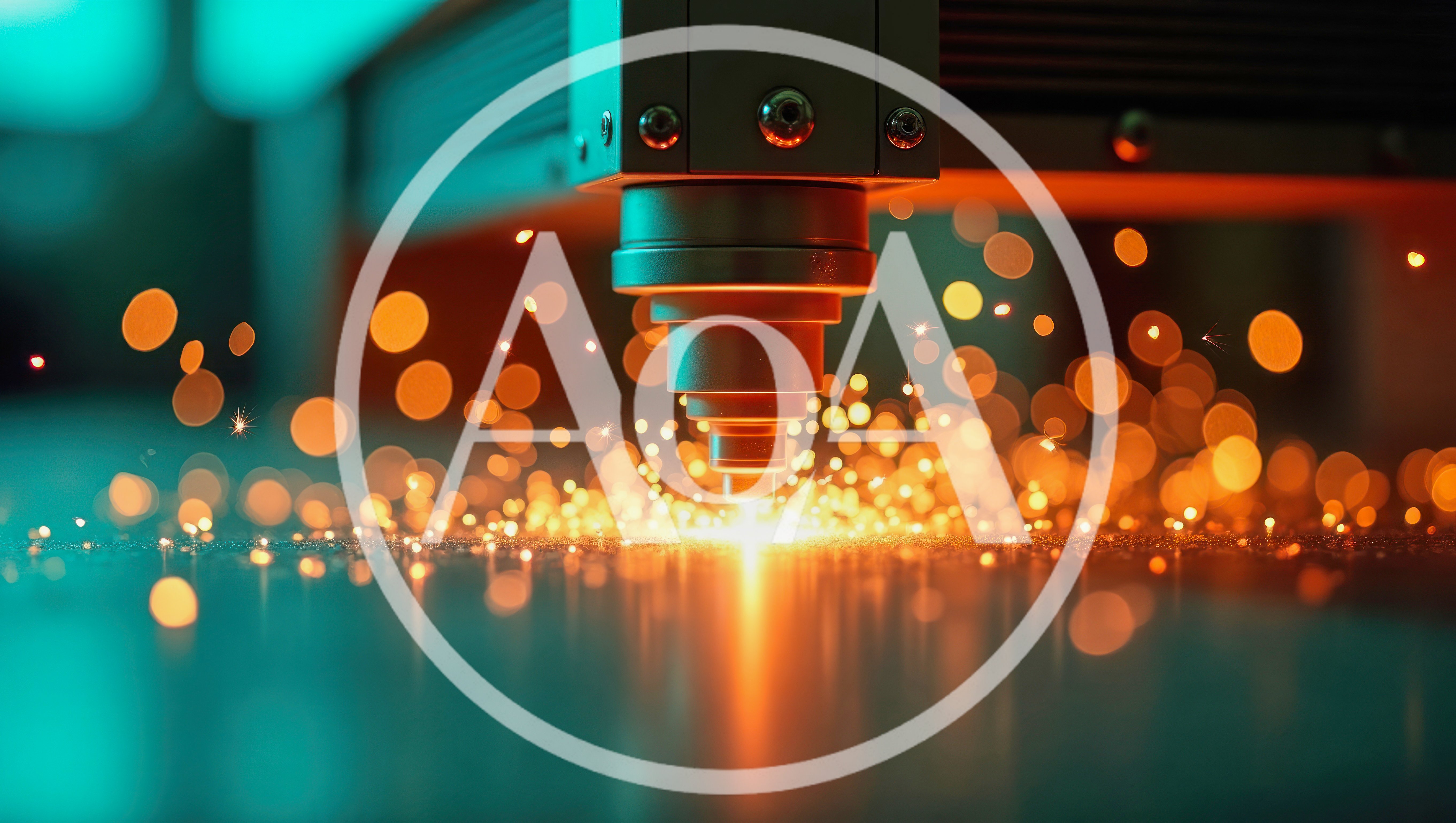 Industrial Laser Cutting Metal With Bright Sparks