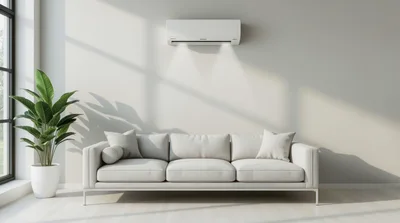 Modern Living Room Interior With Sofa And Air Conditioner