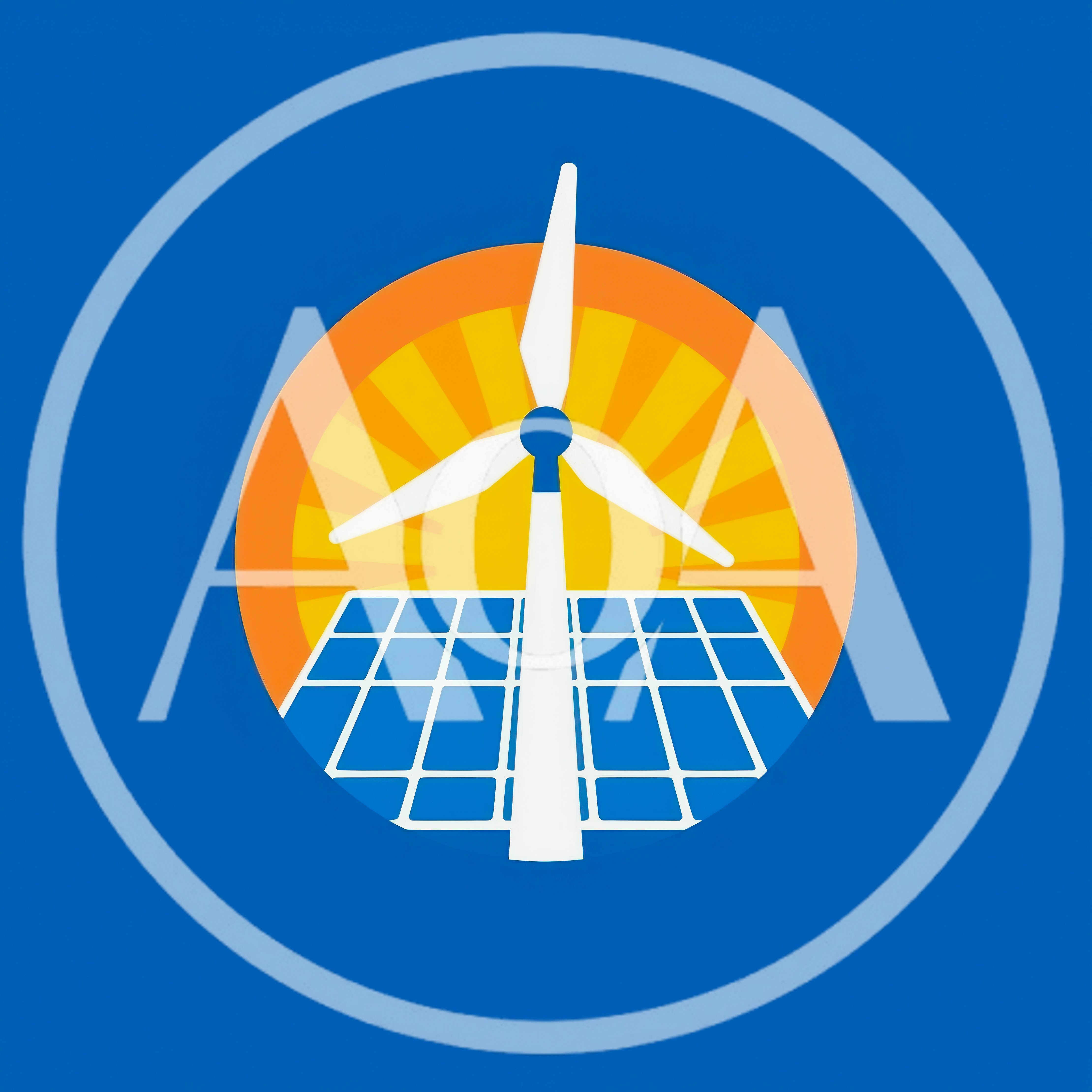 Renewable Energy Concept Icon With Wind Turbine And Solar Panels