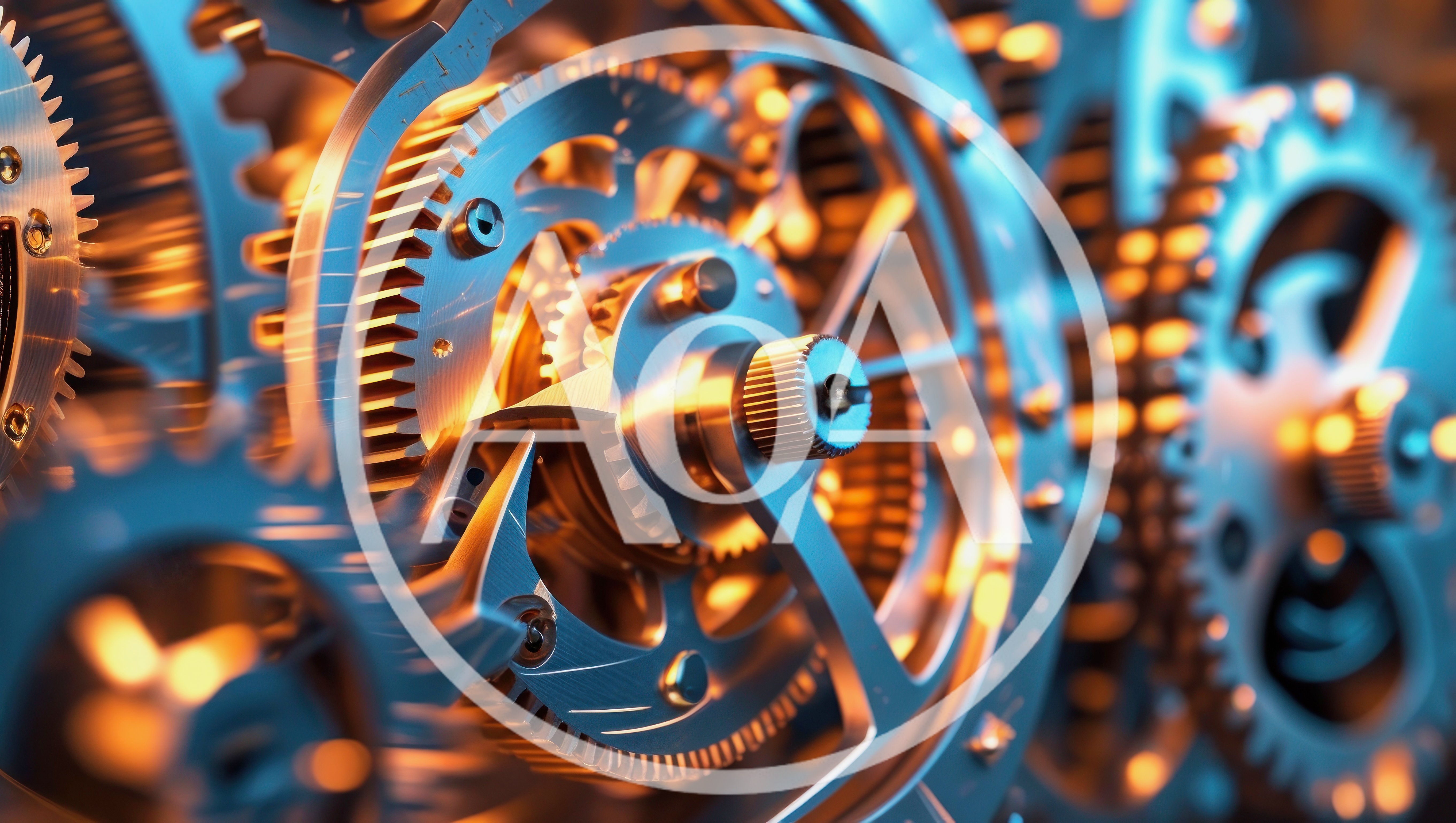 Intricate Mechanical Clockwork Gears Rotating in Motion