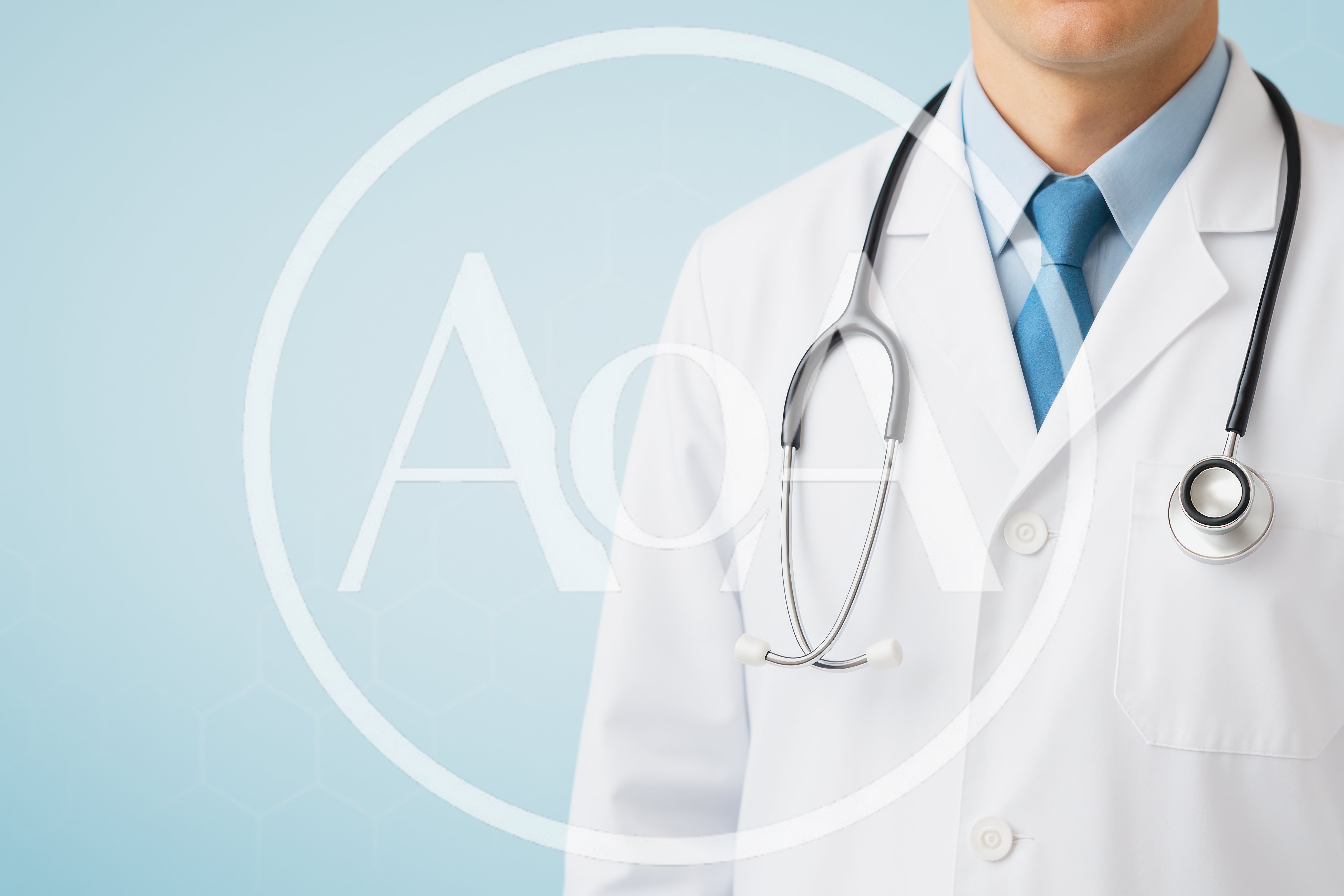 Doctor Wearing White Lab Coat With Stethoscope