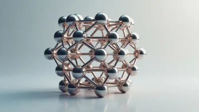 Metallic Molecular Structure Model On White Background