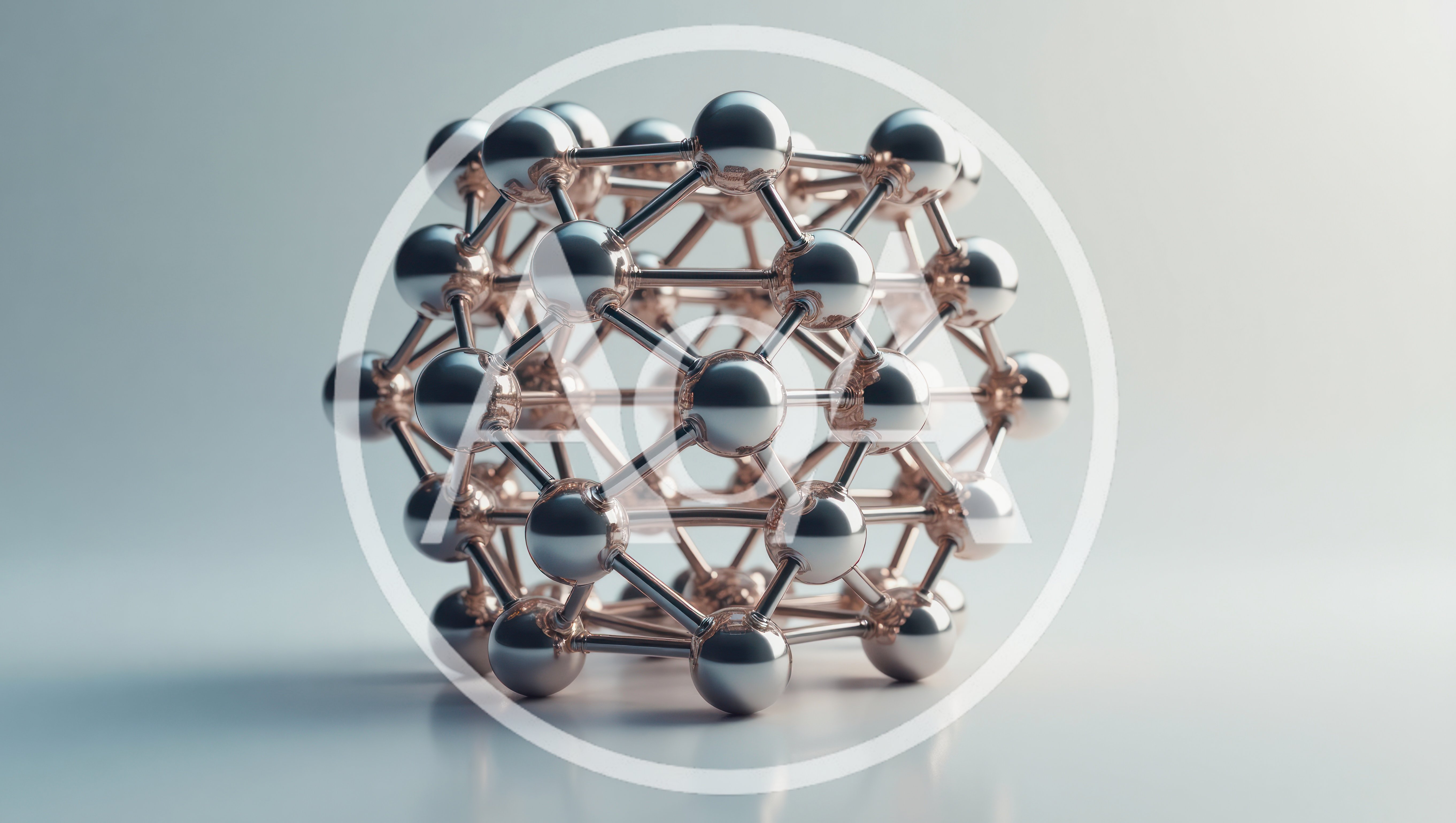 Metallic Molecular Structure Model On White Background