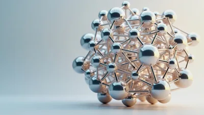 Abstract Metallic Molecular Structure Sphere