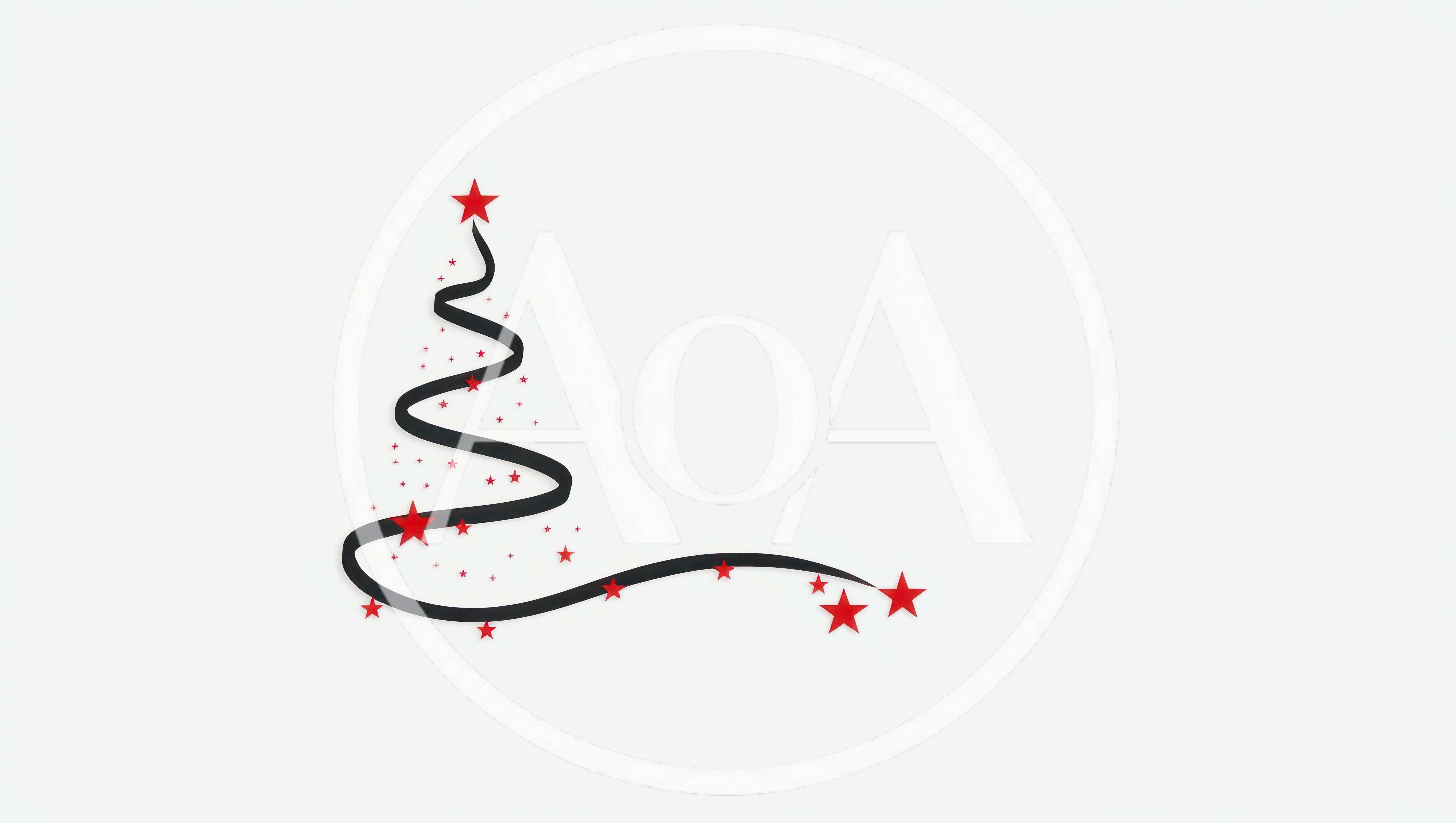 Minimalist Christmas Tree Graphic With Red Stars