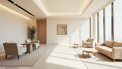 Modern Minimalist Living Room Interior With Neutral Furniture