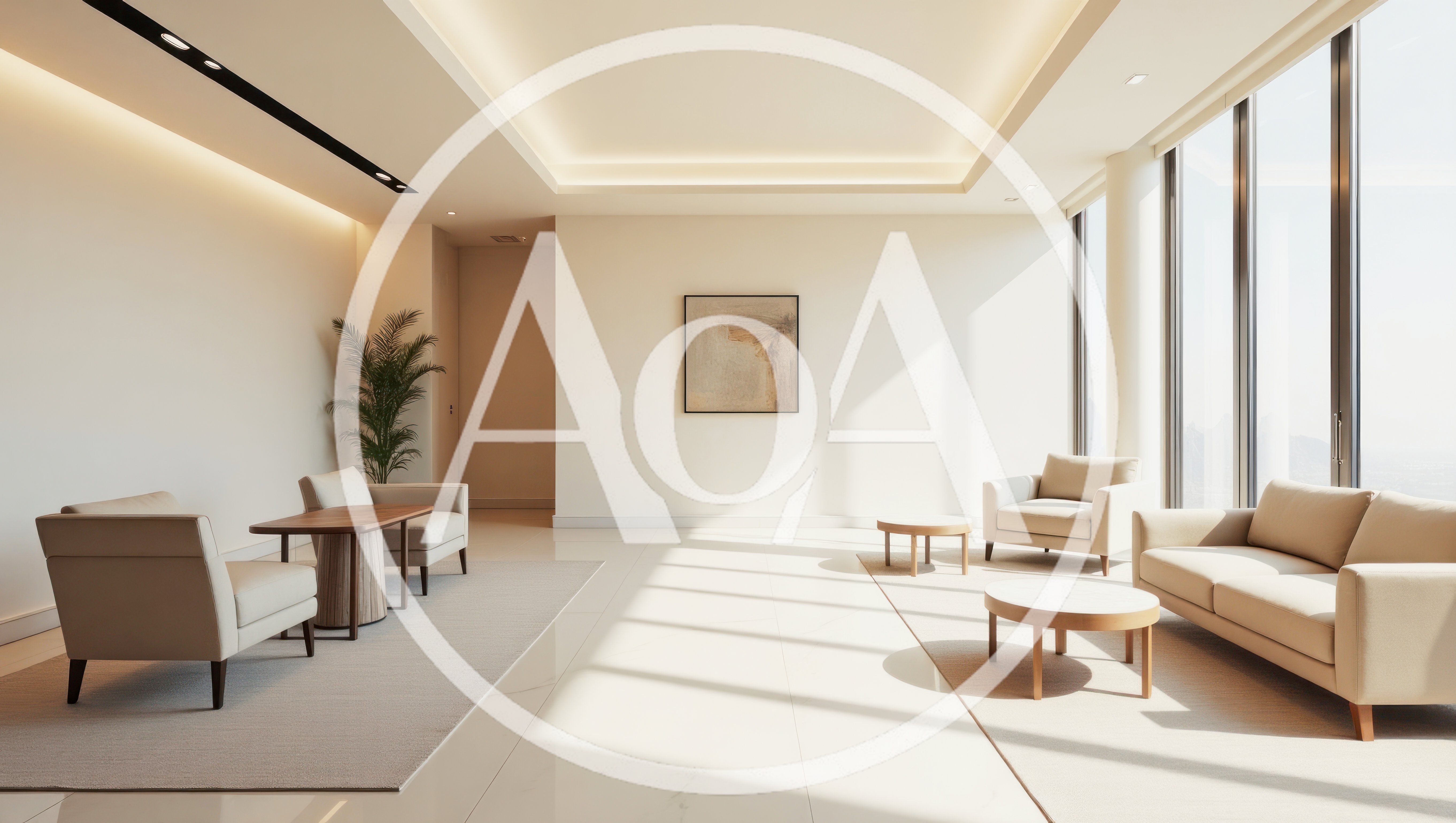 Modern Minimalist Living Room Interior With Neutral Furniture