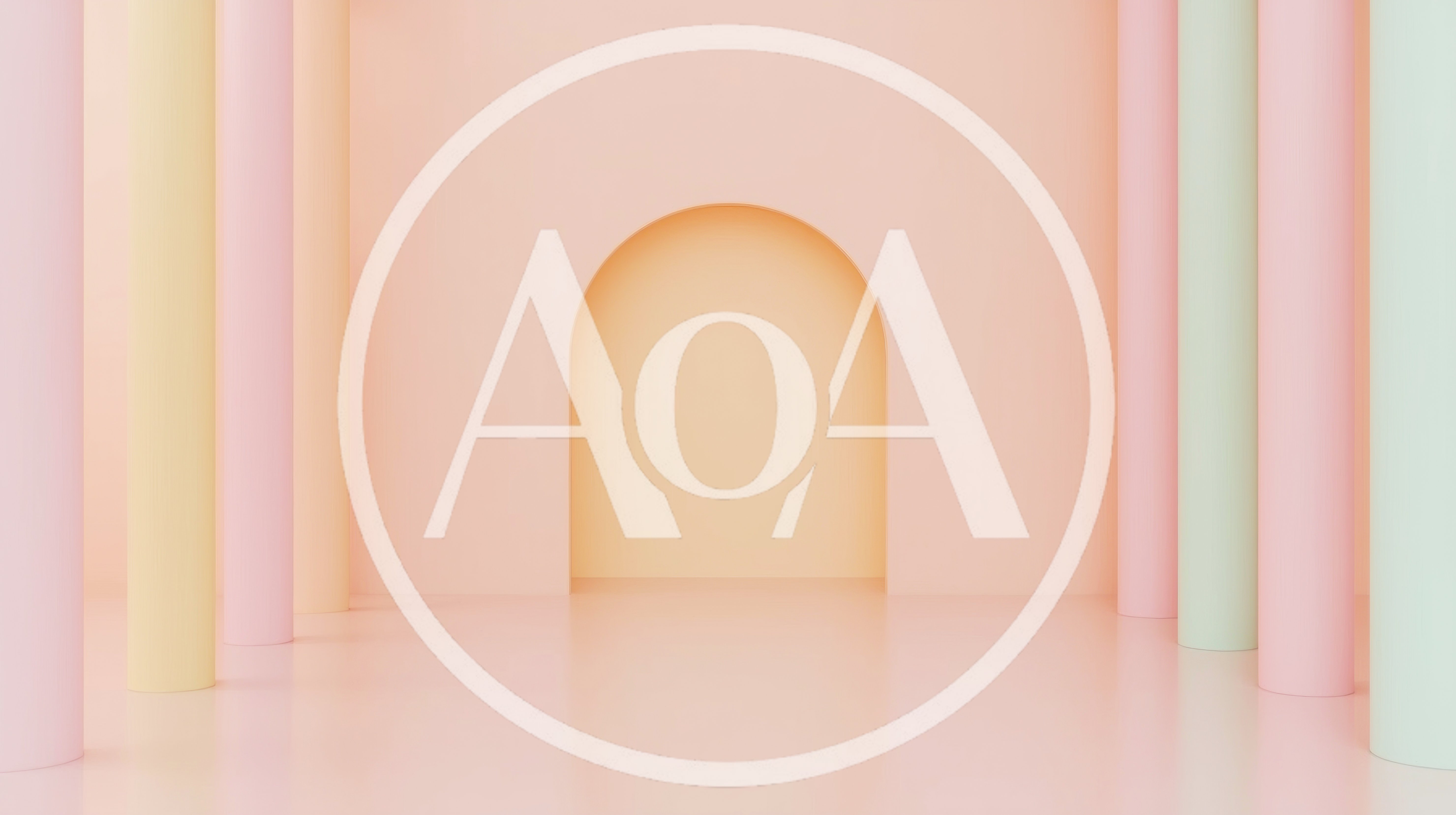 Pastel Colored Architectural Archway With Cylindrical Columns