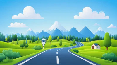 Winding Road Through A Scenic Mountain Landscape