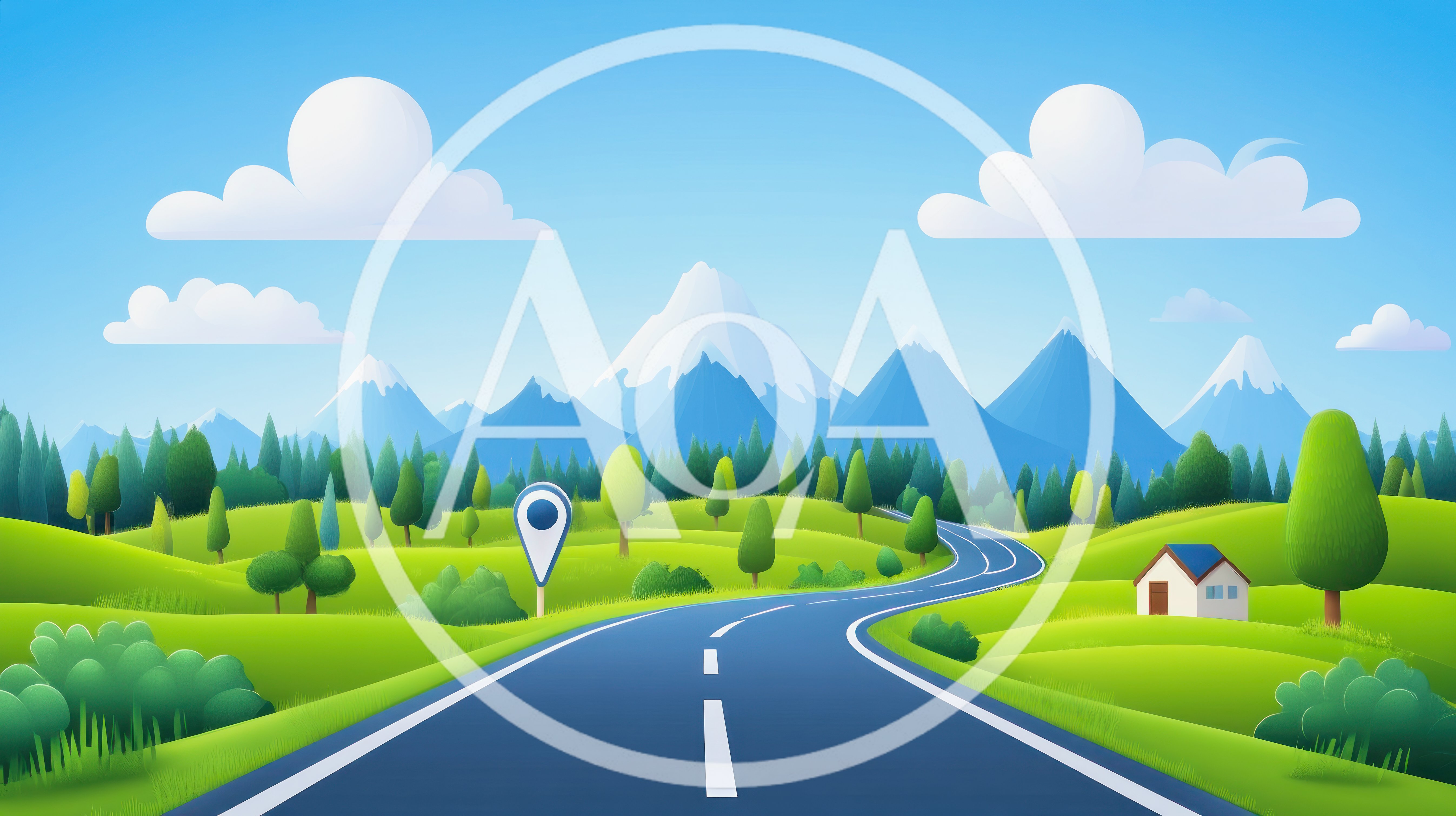 Winding Road Through A Scenic Mountain Landscape