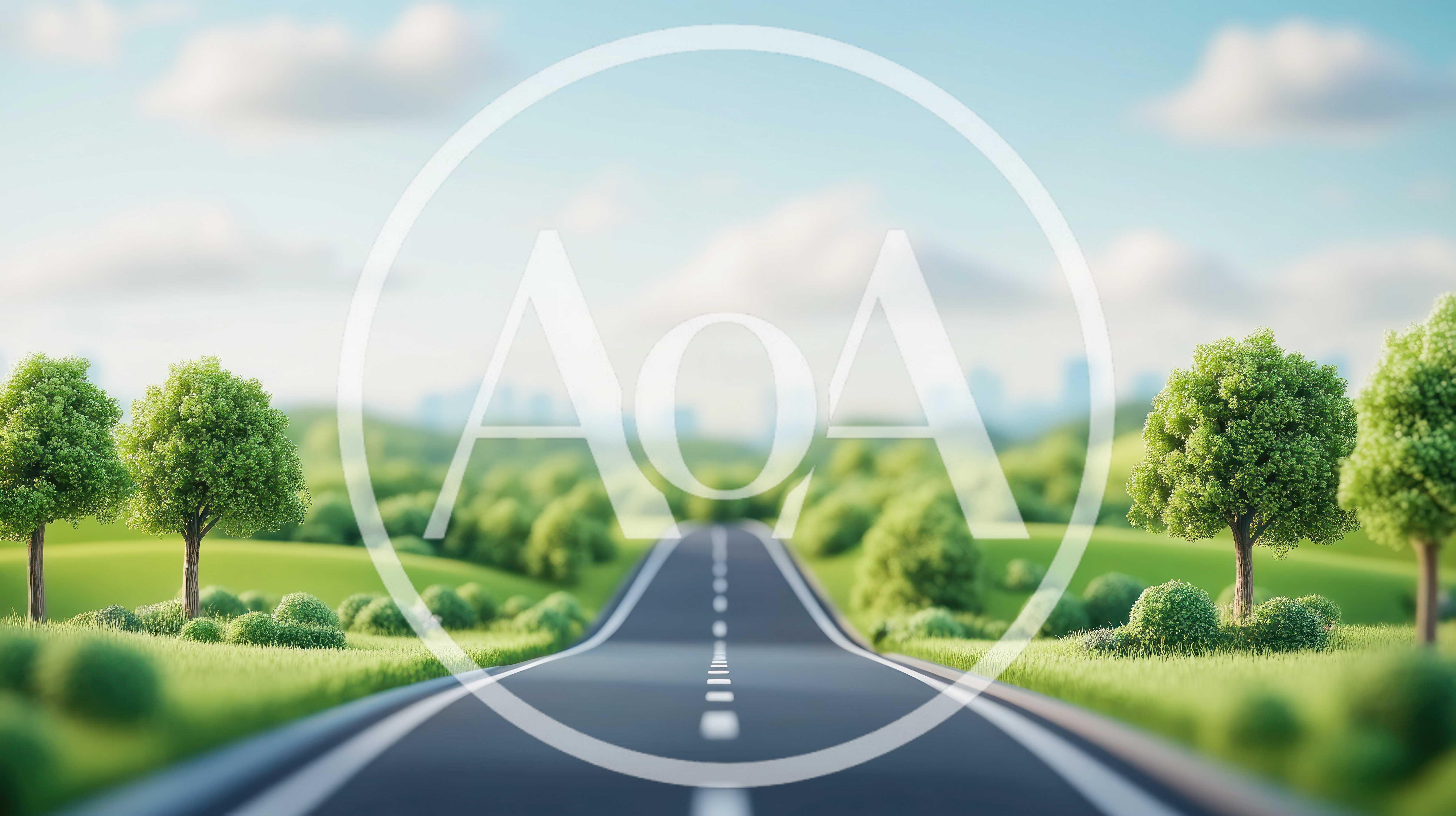 Empty Asphalt Road Through A Lush Green Landscape