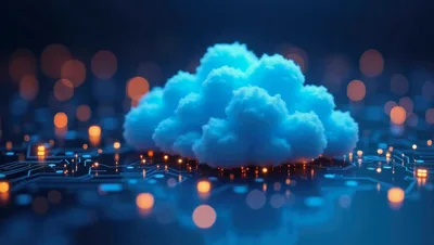 Digital Cloud Computing Concept On Circuit Board
