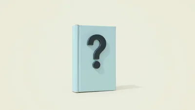 Light Blue Book With A Black Question Mark