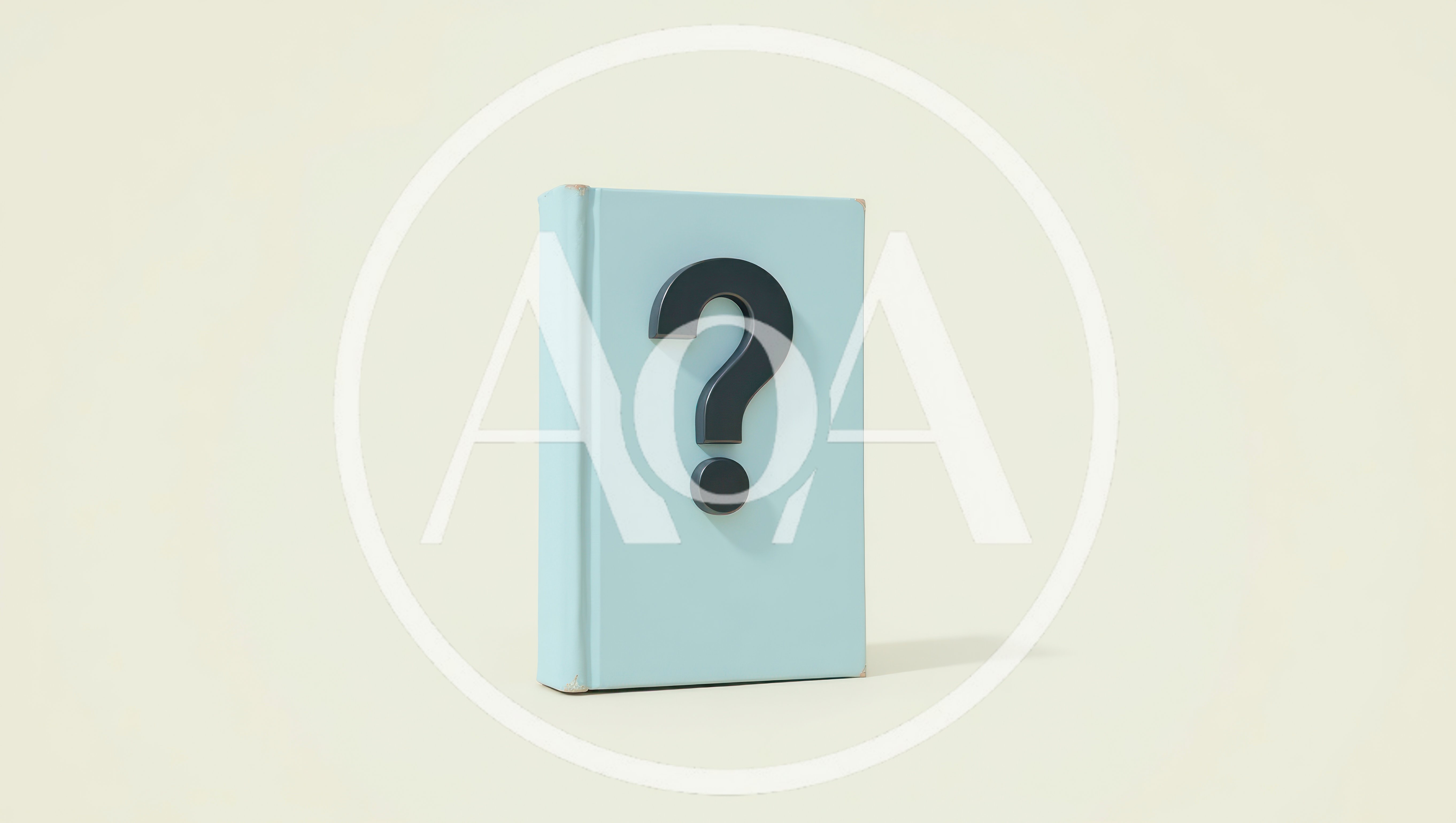 Light Blue Book With A Black Question Mark