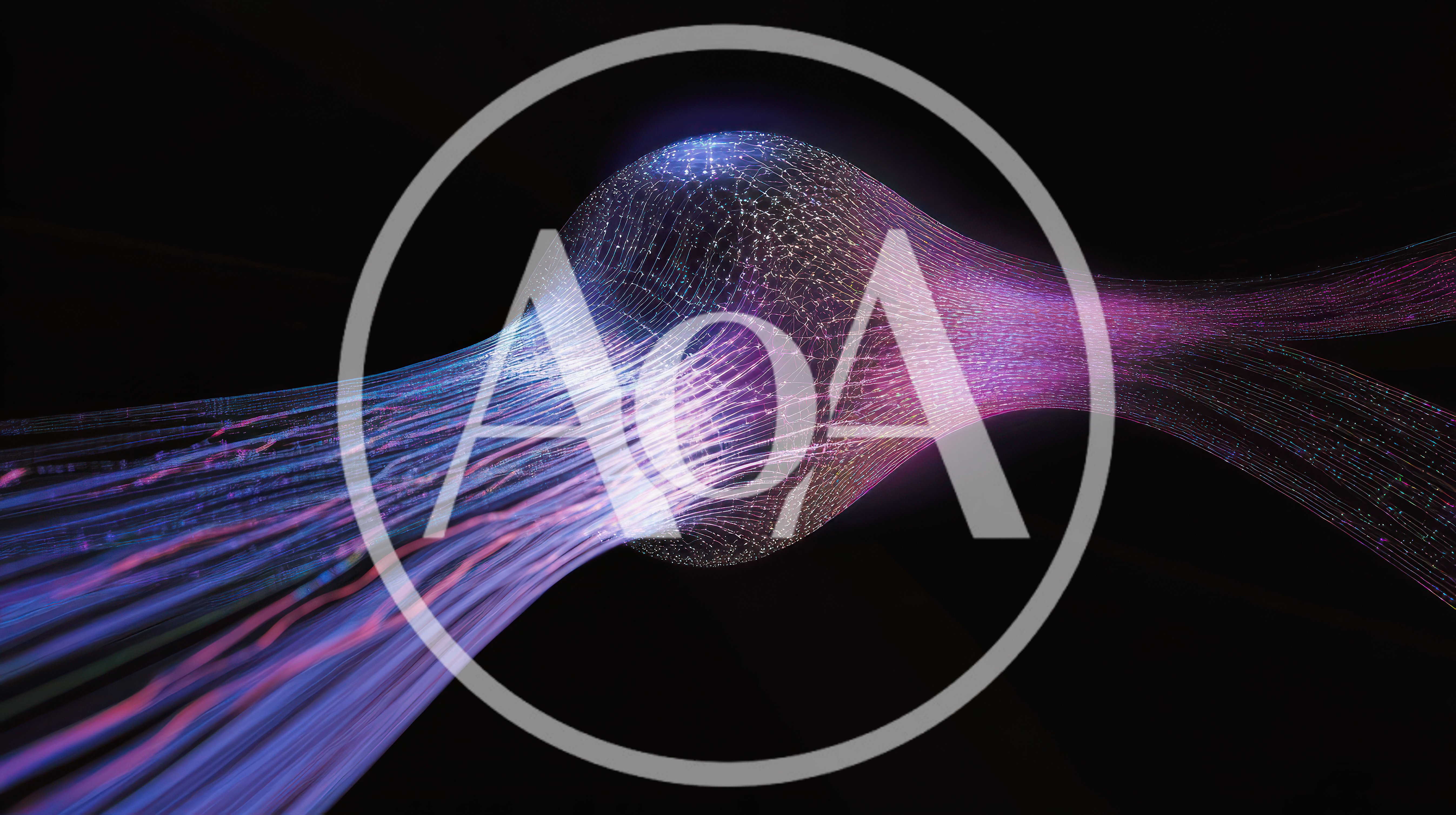 Abstract Digital Data Flow Through A Glowing Sphere