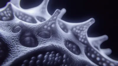 Microscopic View Of A Complex Biological Virus Structure