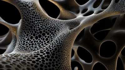 Abstract Porous Organic Structure With Cellular Texture