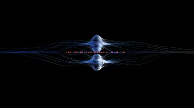 Abstract Digital Data Flow With Glowing Light Nodes
