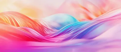 Abstract Flowing Colorful Silk Fabric Waves